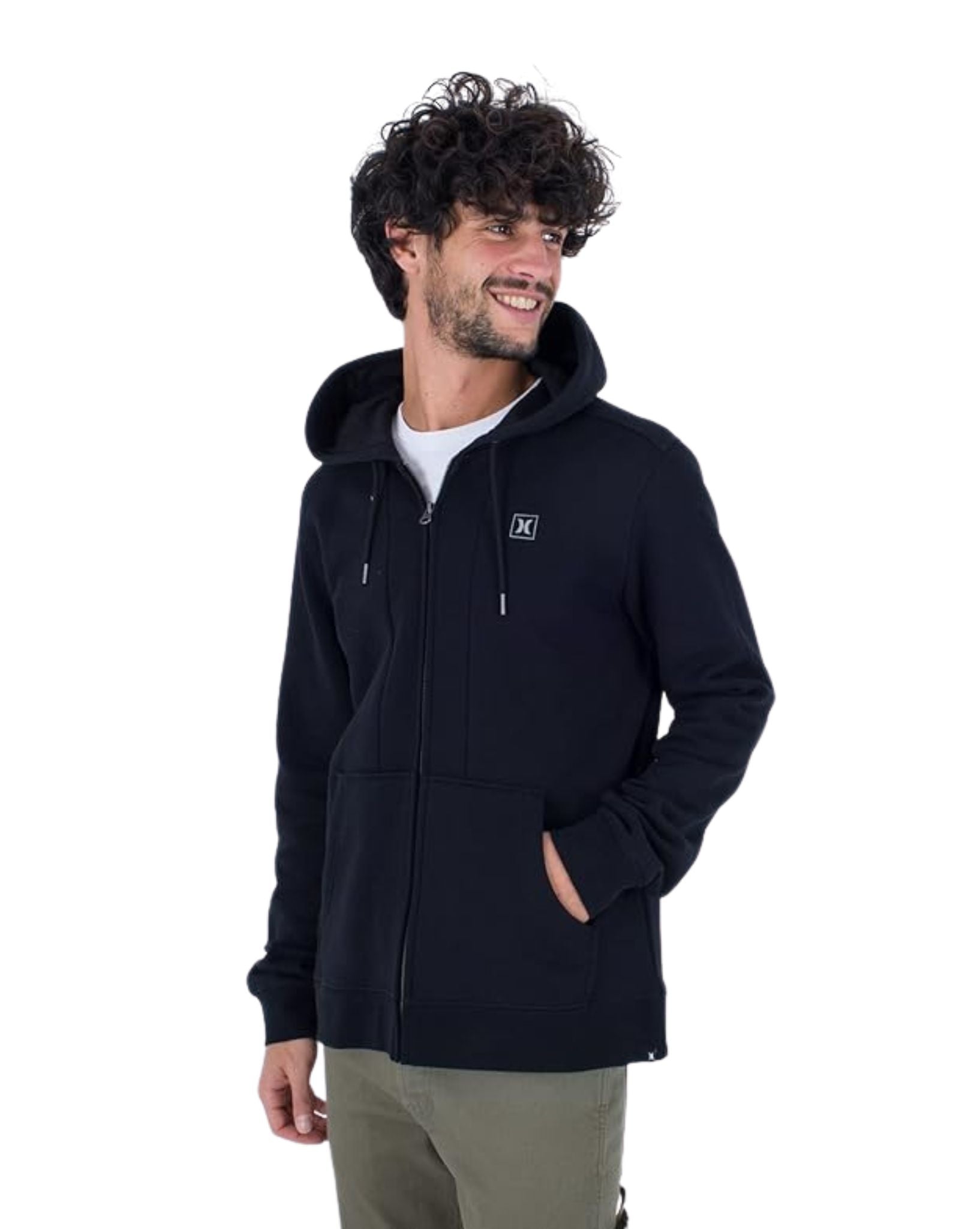 Hurley Mens Box Zip Fleece - Black