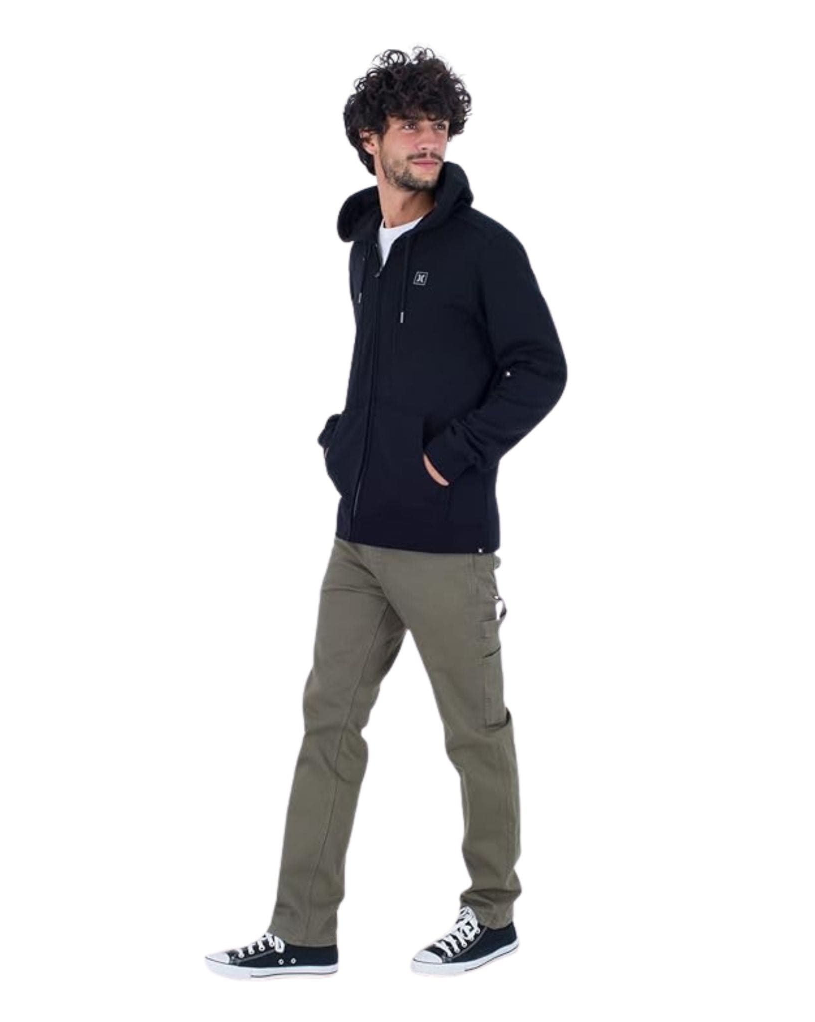 Hurley Mens Box Zip Fleece - Black