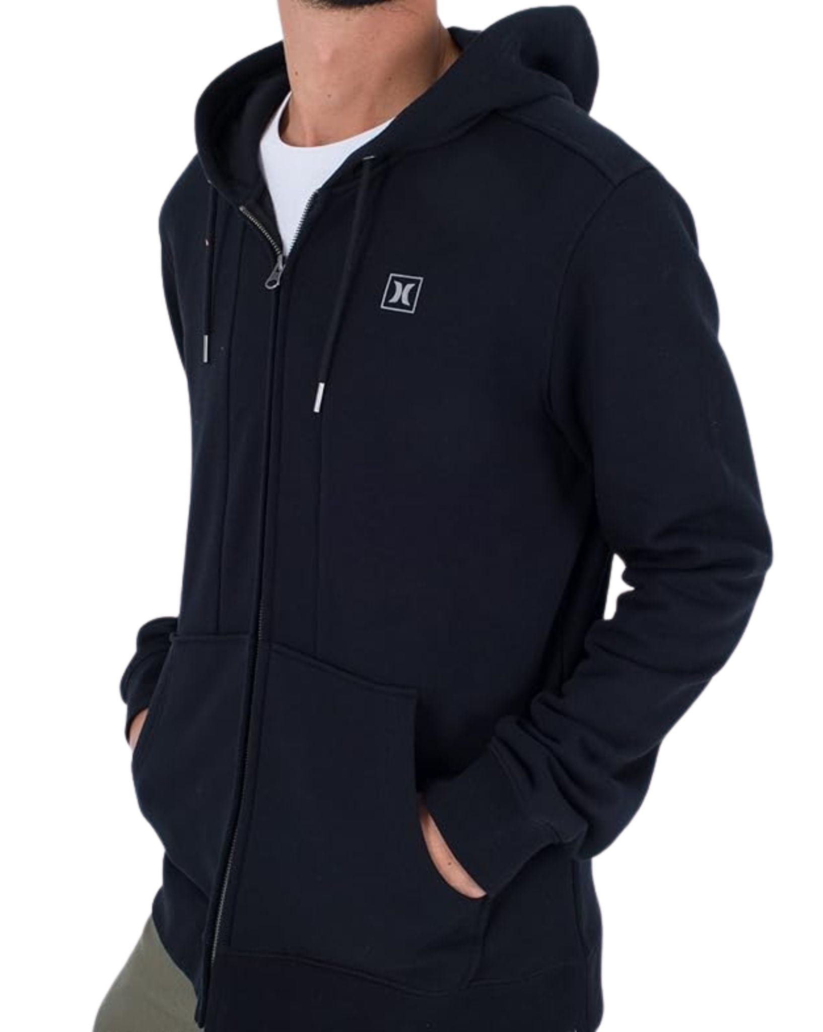 Hurley Mens Box Zip Fleece - Black