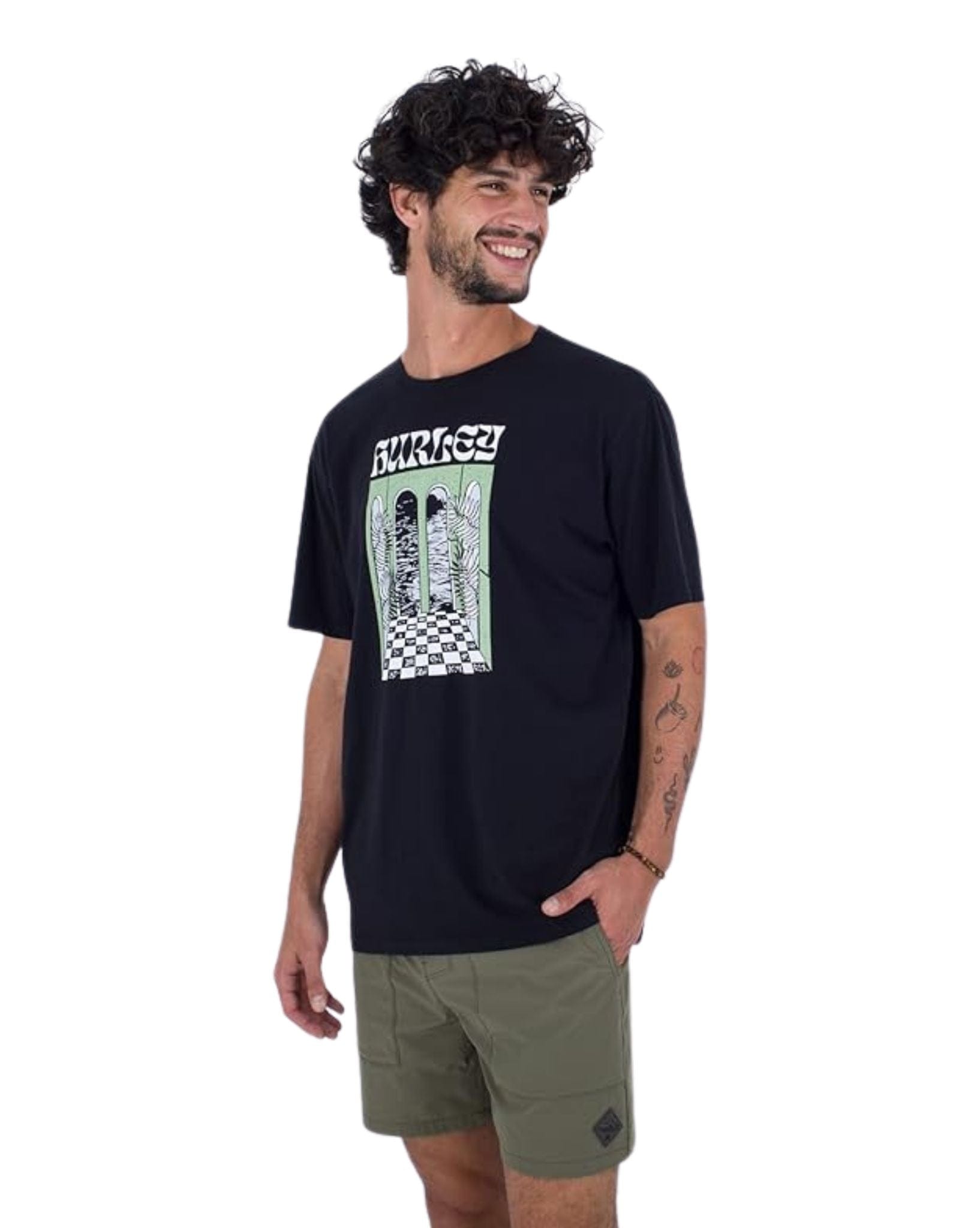 Hurley Mens Vision Art Series Tee - Black