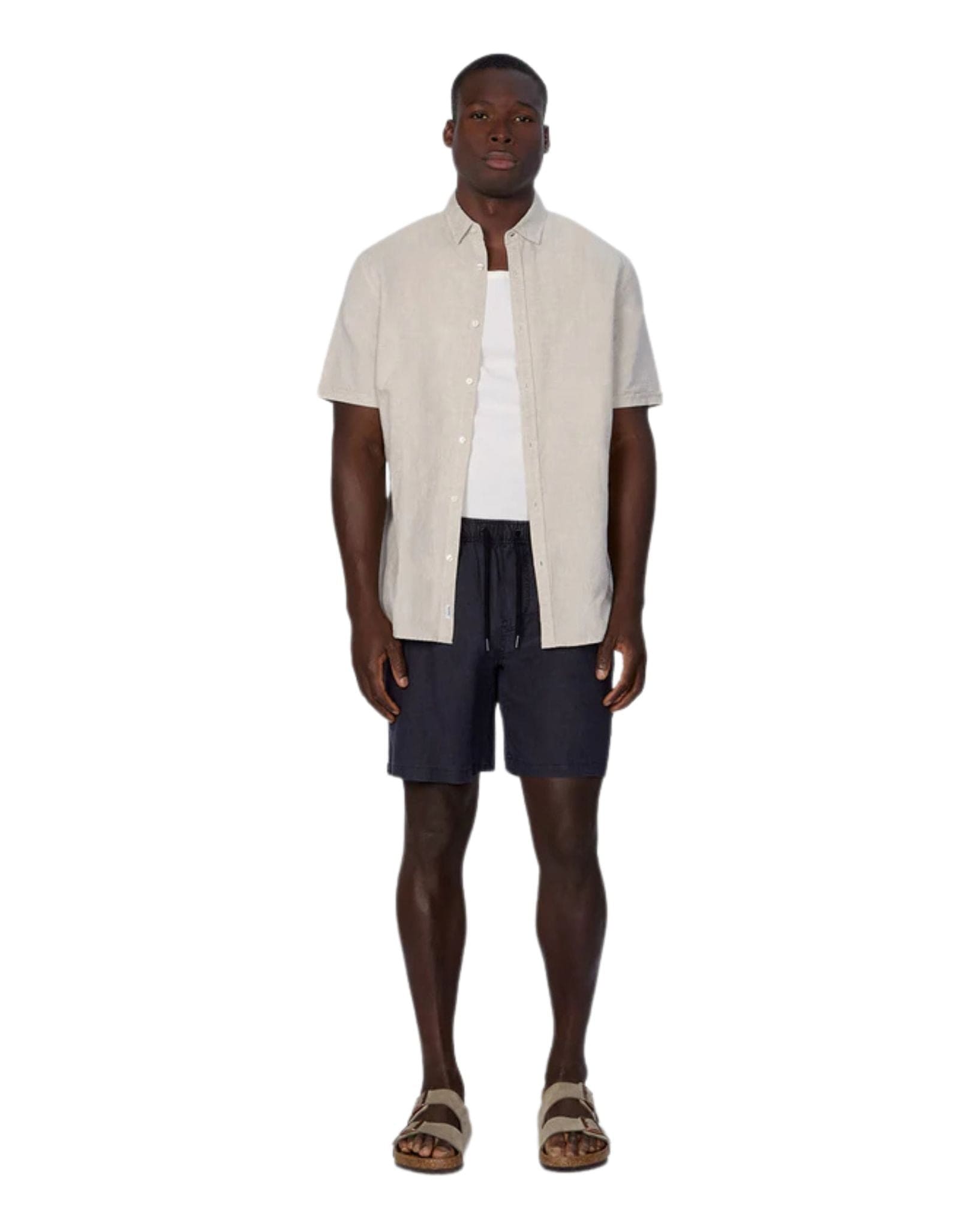 Industrie Mens The Tennyson Linen Blend S/S Shirt