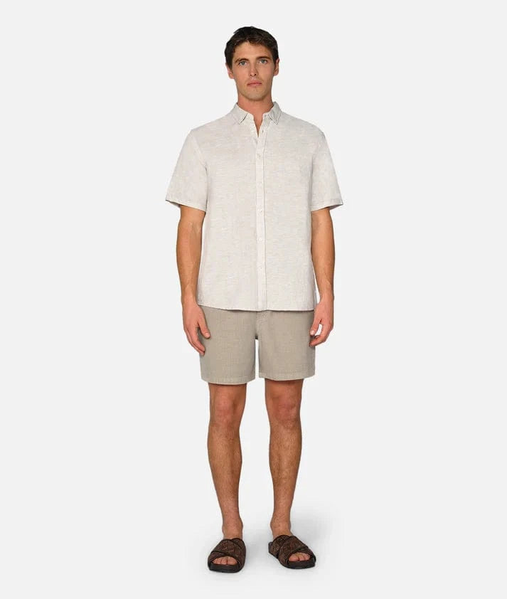 Industrie Mens The Tennyson Linen Blend S/S Shirt