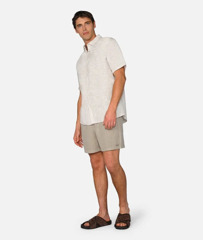 Industrie Mens The Tennyson Linen Blend S/S Shirt