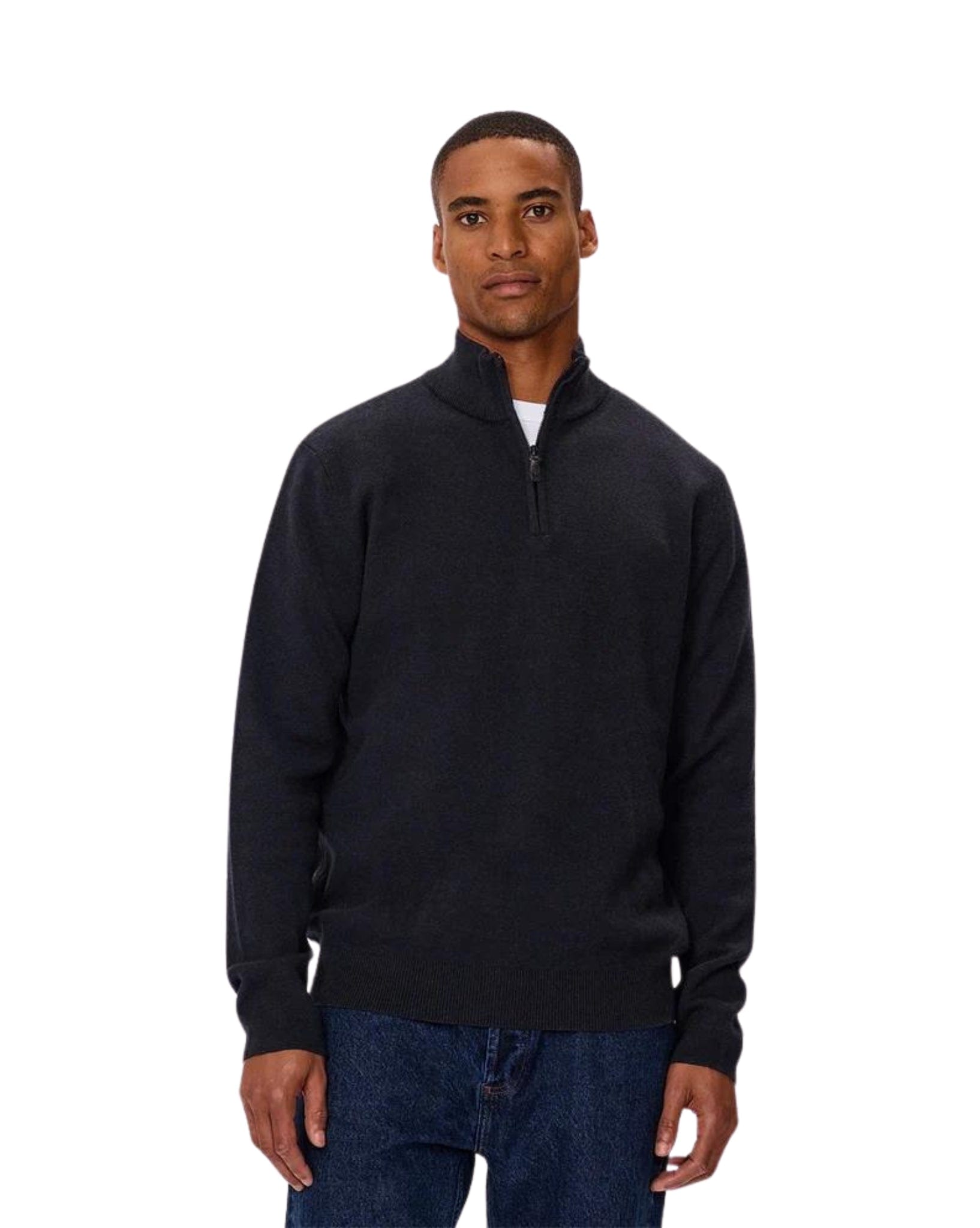 Industrie The Lakewood Zip Neck Knit Mens Jumper