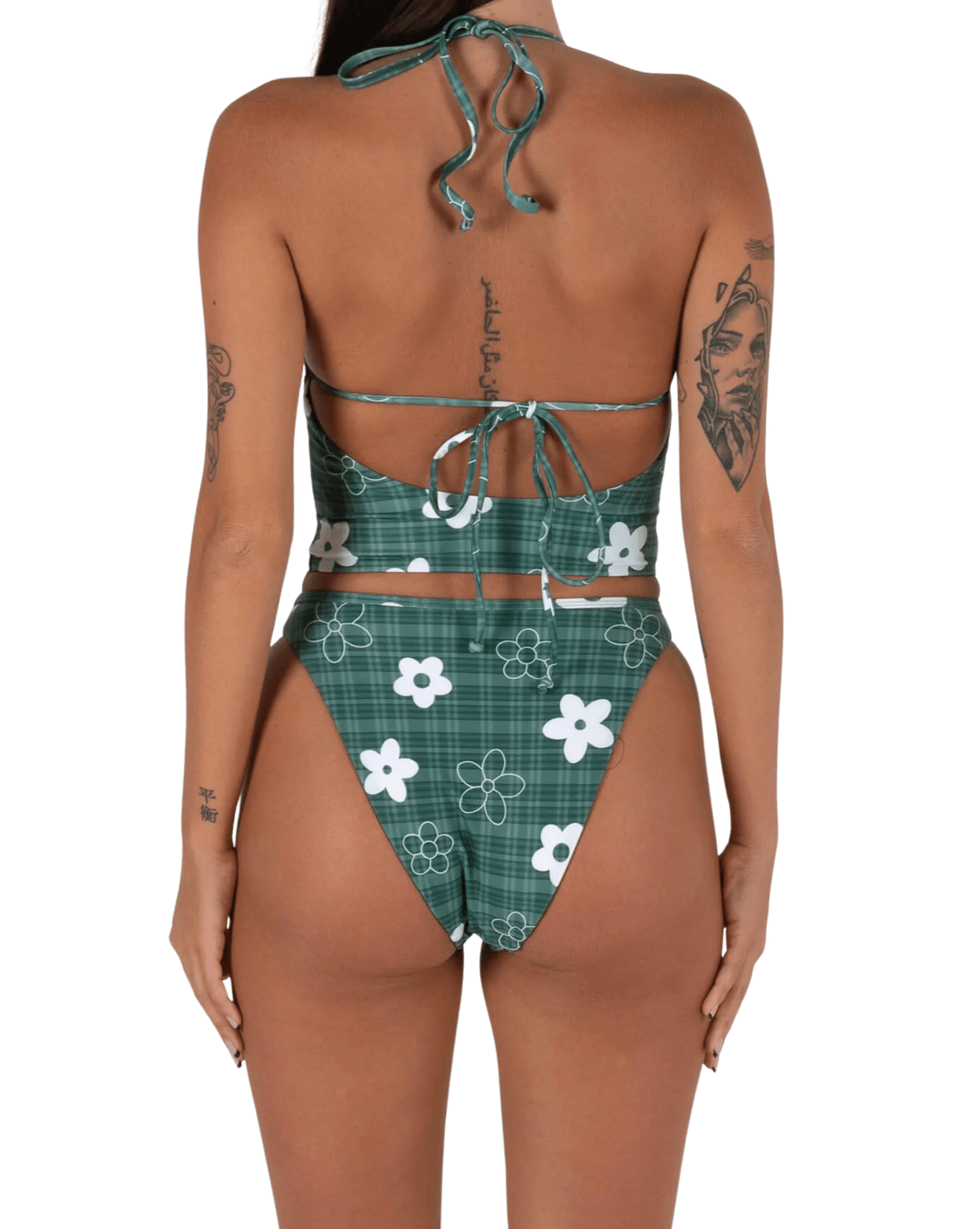 Inner Relm Womens Bikini Top Inner Relm Smoochie Top - Gingham Green