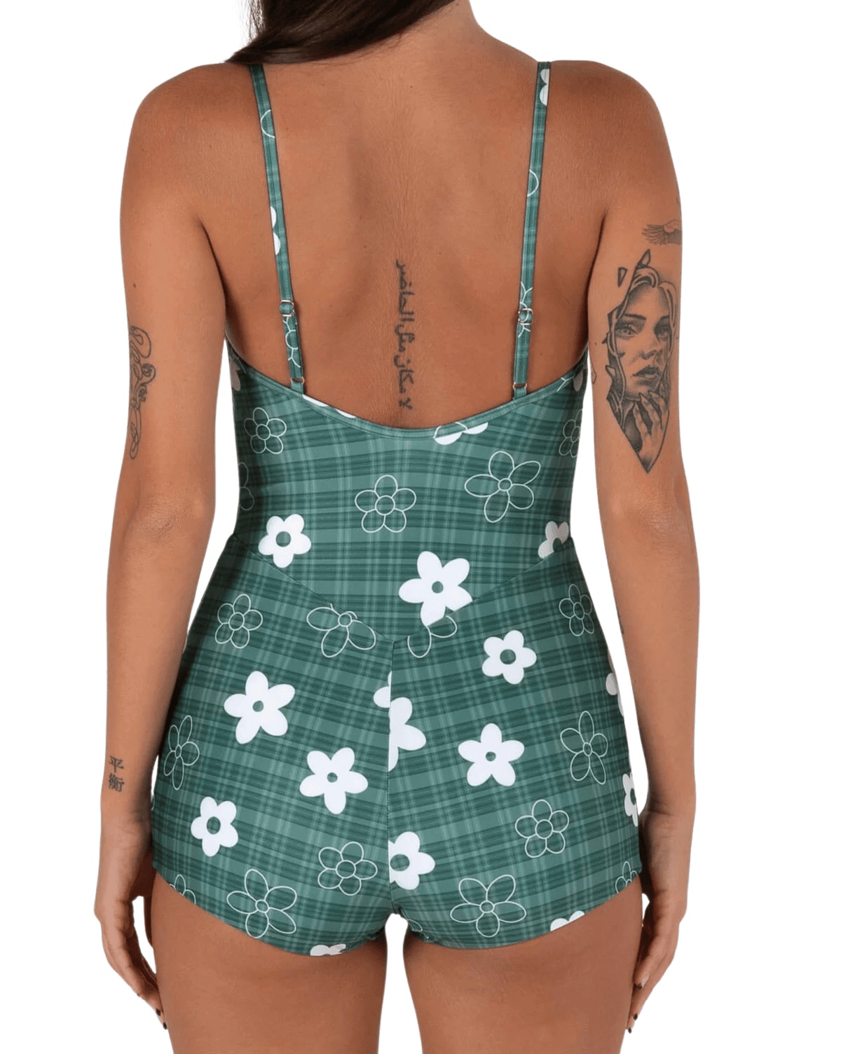 Inner Relm Womens Surfsuits Inner Relm Holiday Surf Suit - Gingham Green