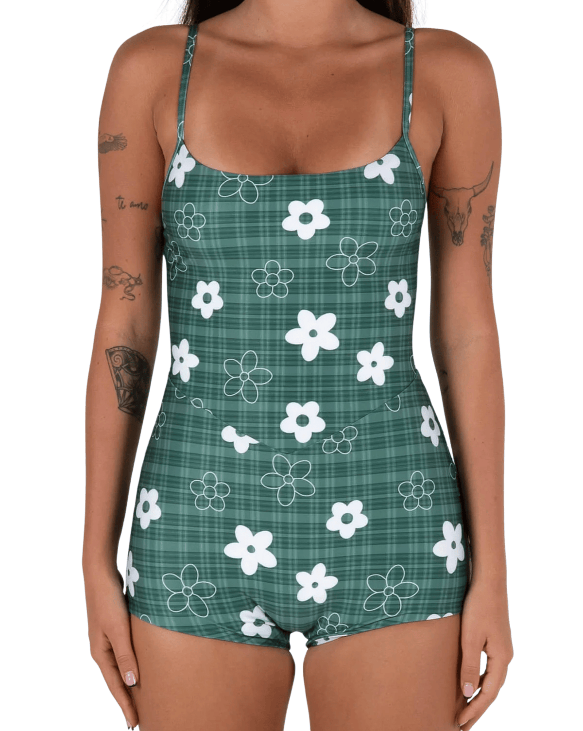 Inner Relm Womens Surfsuits Inner Relm Holiday Surf Suit - Gingham Green