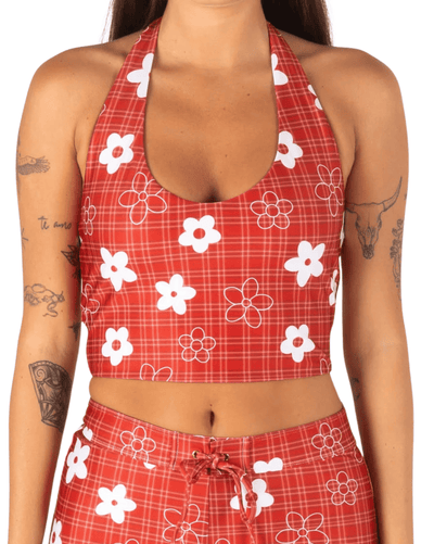 Inner Relm Womens Swim Top Inner Relm Fullhouse - Gingham Red