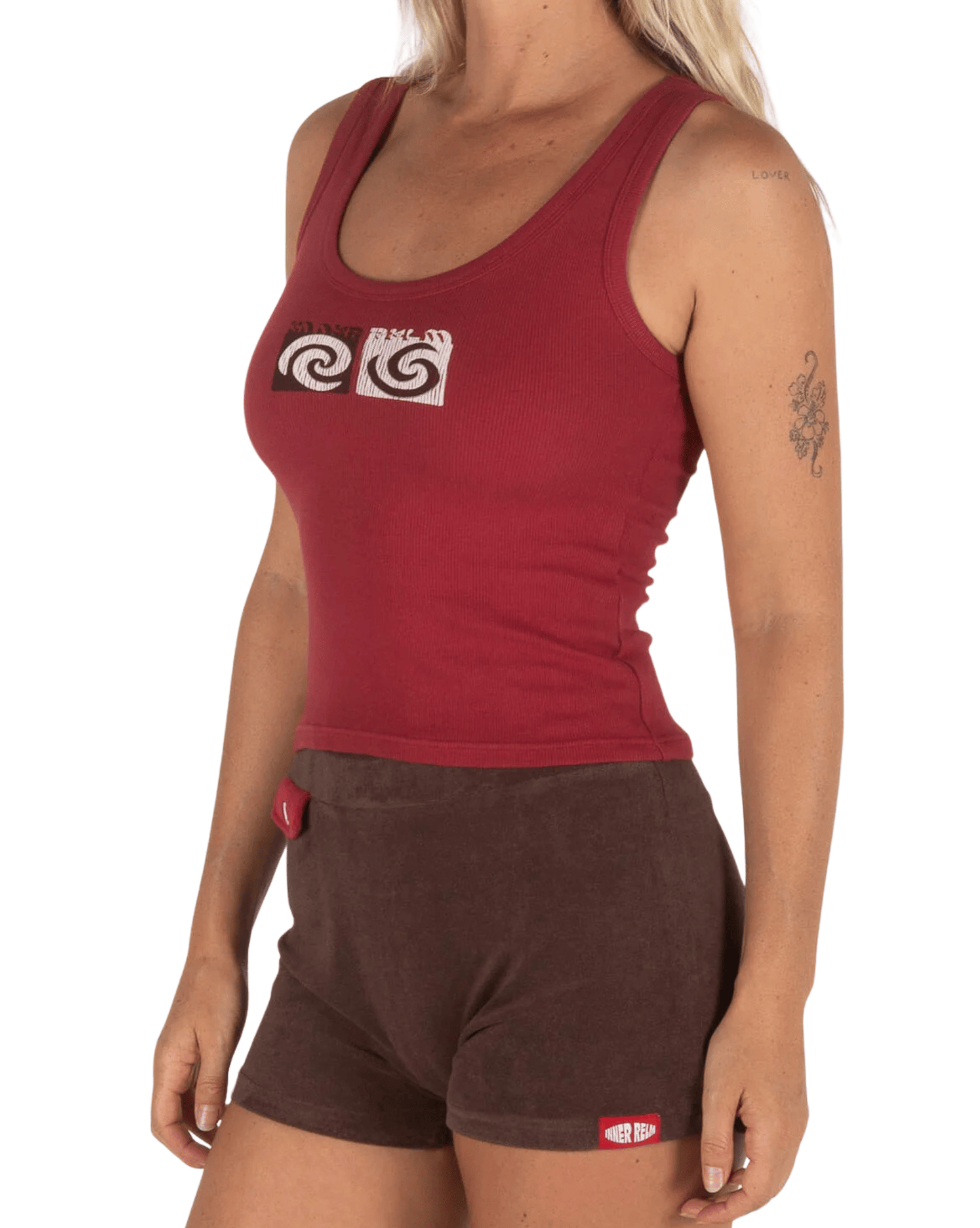 Inner Relm Womens Tops Inner Relm Checkers Top - Red