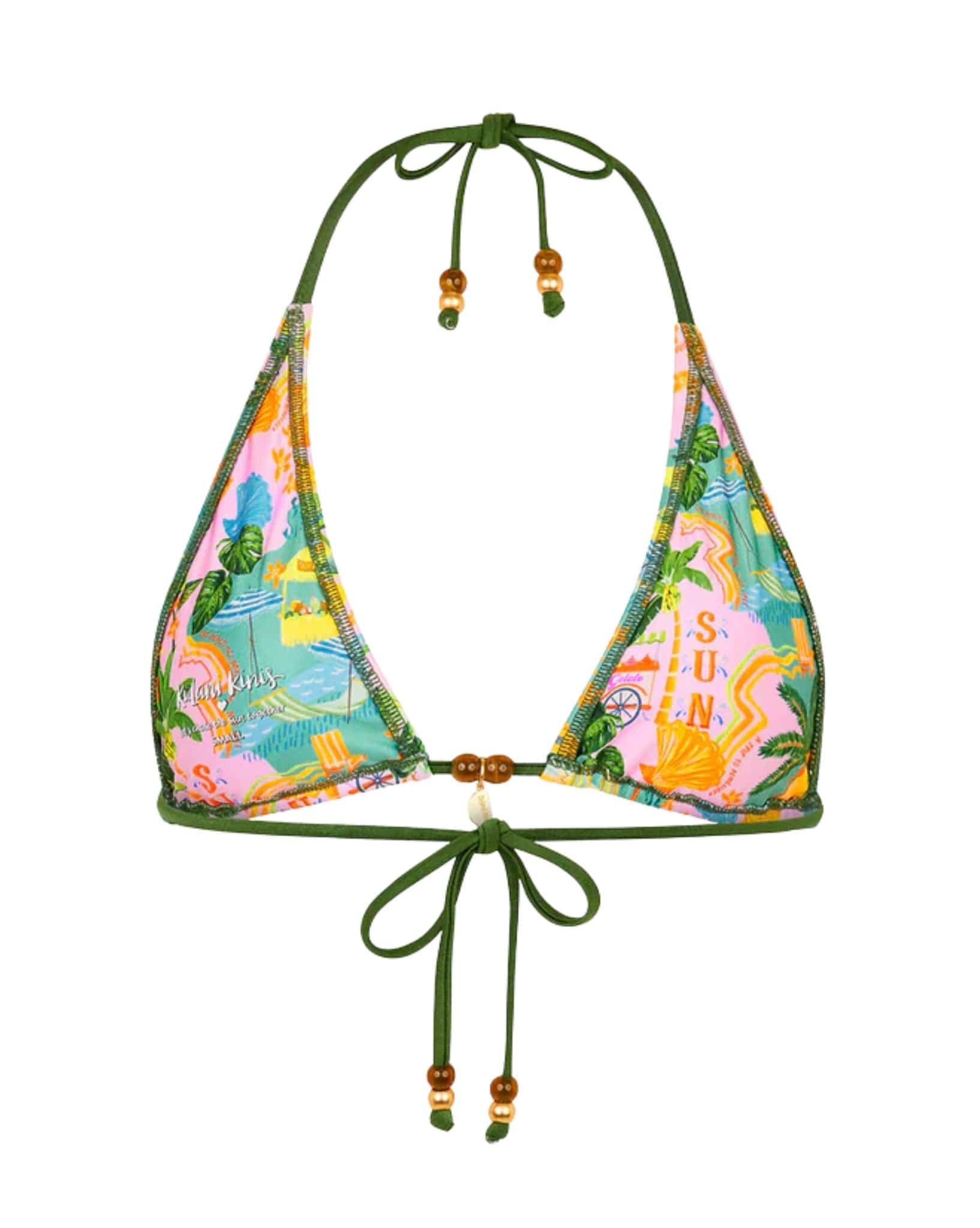 Kulani Kinis Classic Tie Halter Bikini Top - Sunlit Spritz