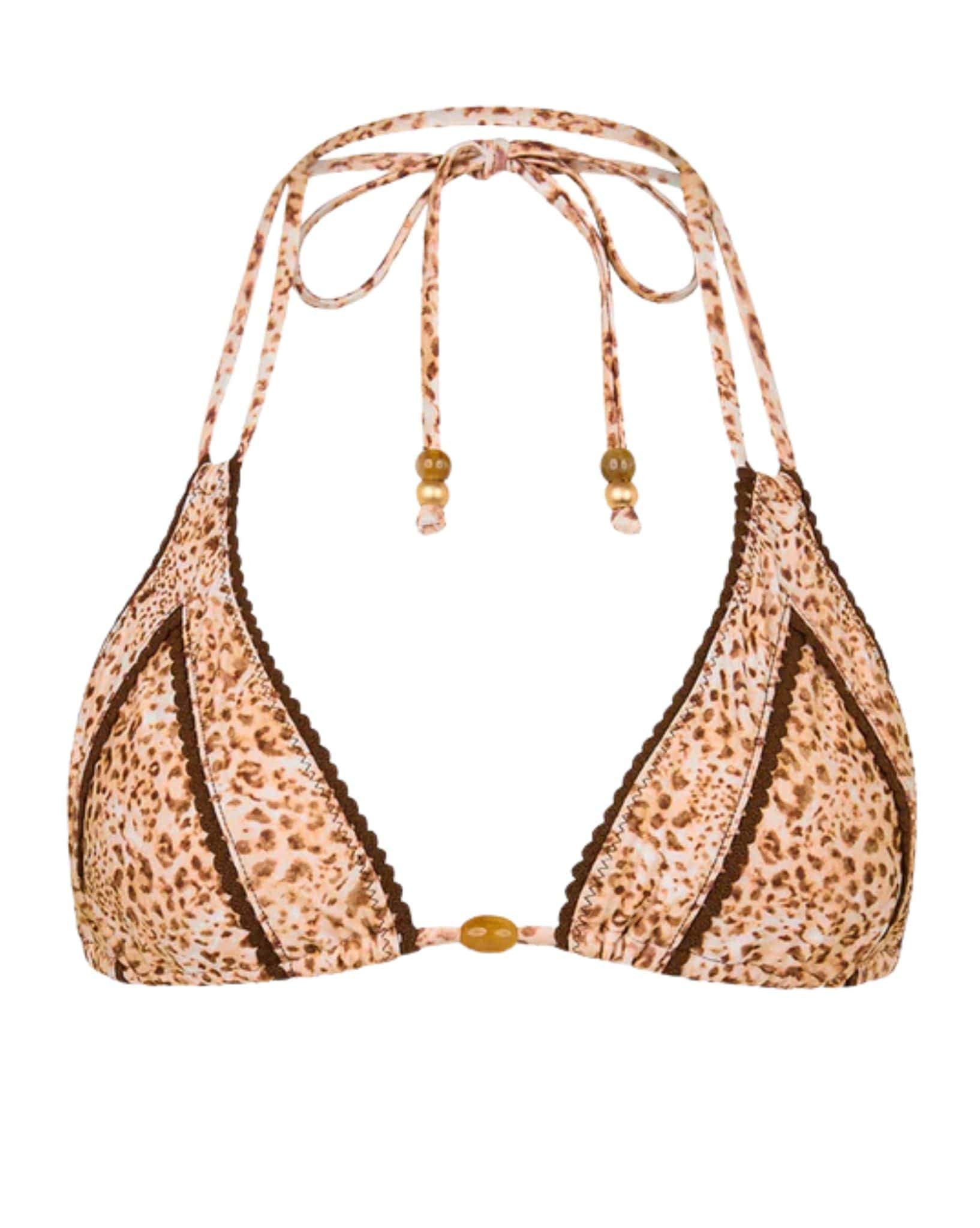 Kulani Kinis Decorative Panel Halter Bikini Top - Wild Skies