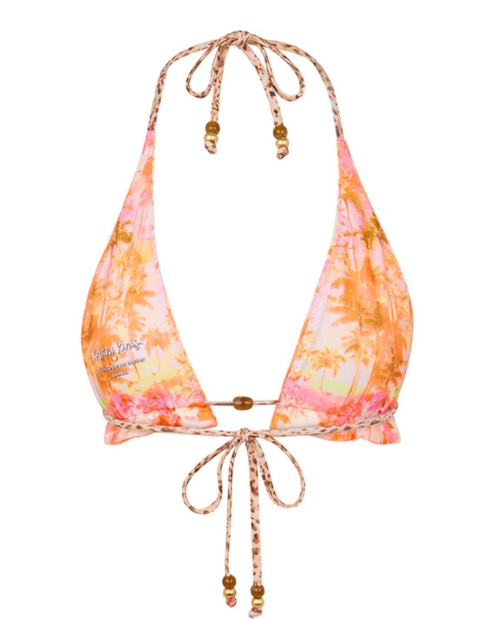 Kulani Kinis Frill Halter Bikini Top - Wild Skies