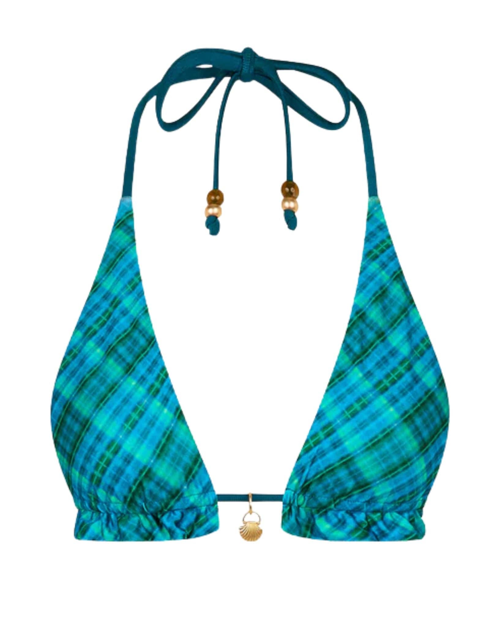 Kulani Kinis Frill Halter Bralette Bikini Top - Tropic Dip