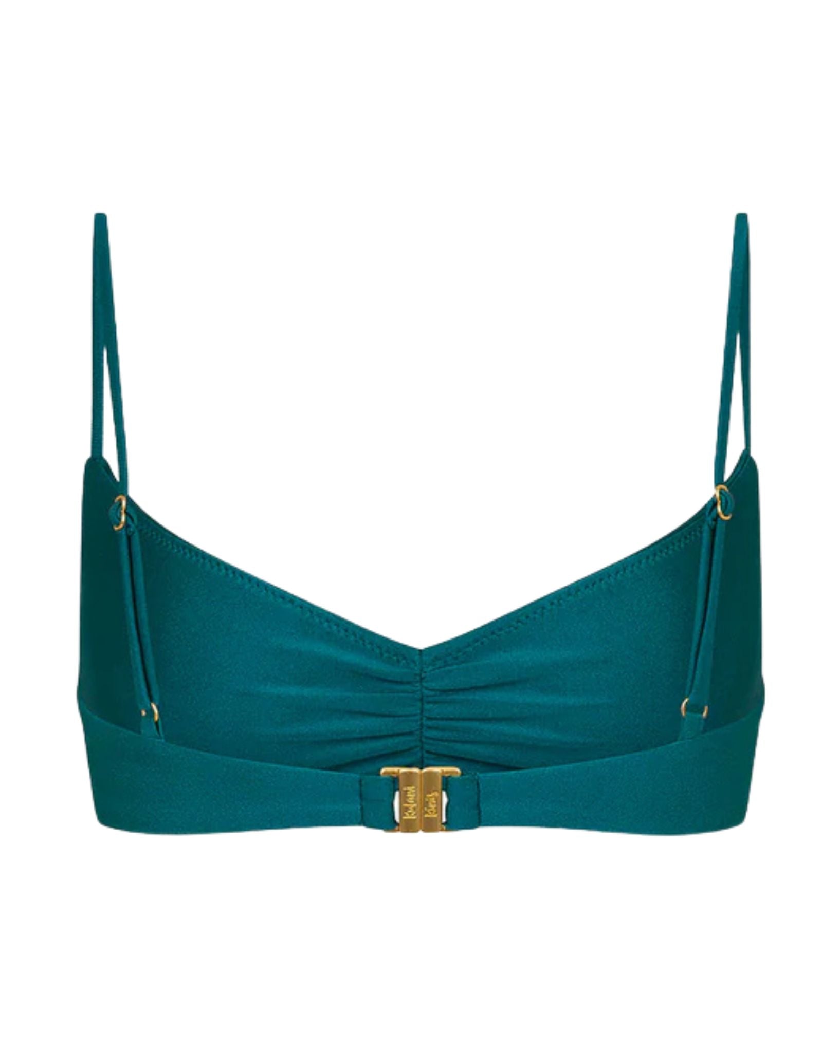 Kulani Kinis Gathered Mini Crop Bikini Top - Laguna Haze