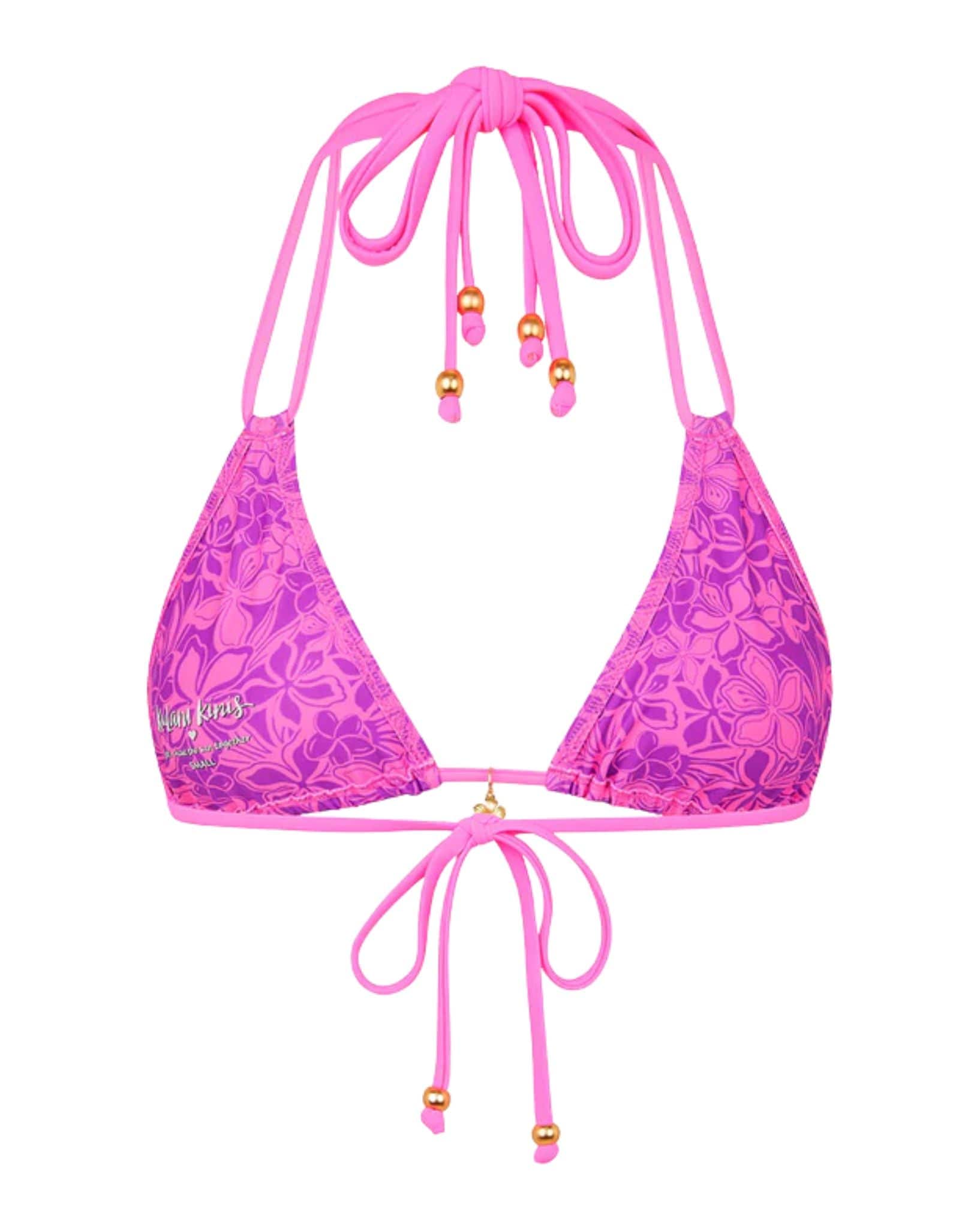 Kulani Kinis Halter Bralette Bikini Top - Bubble Berry