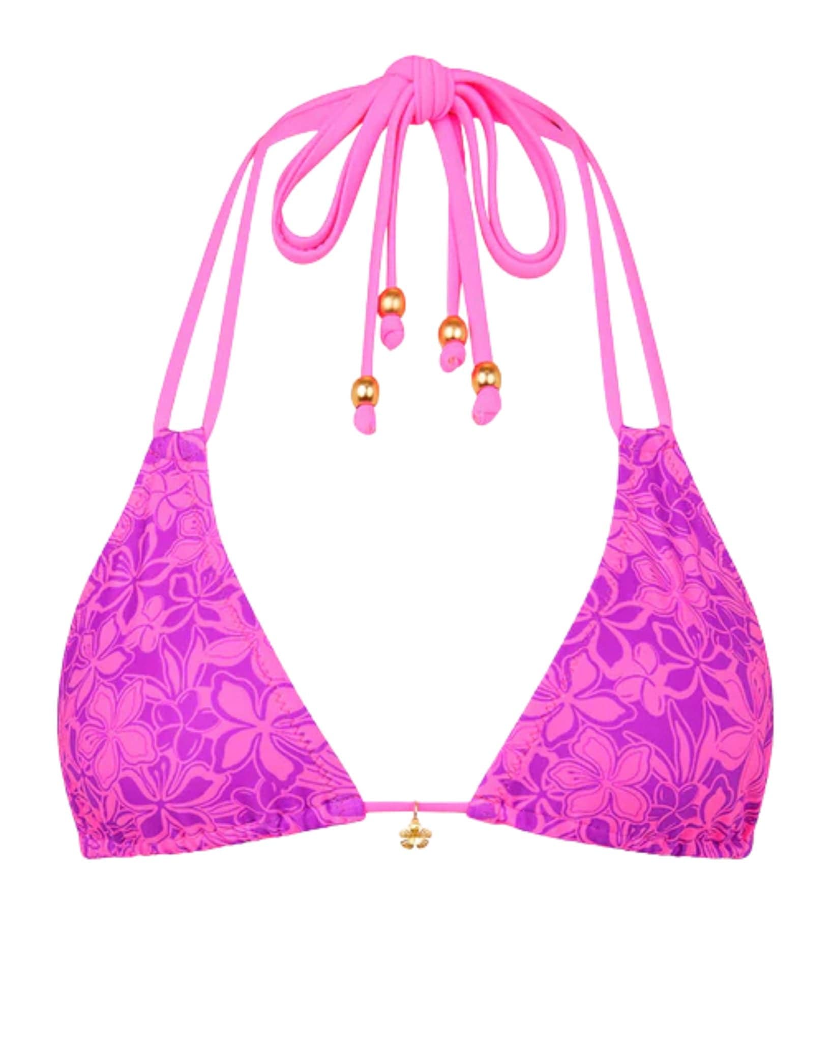 Kulani Kinis Halter Bralette Bikini Top - Bubble Berry
