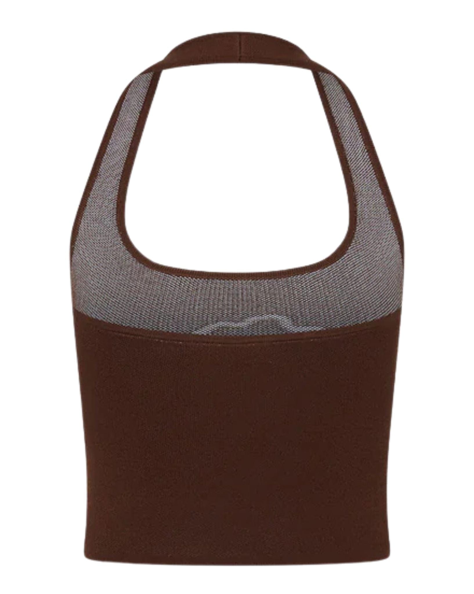 Kulani Kinis Knit Halter Tank Top - Espresso Bloom