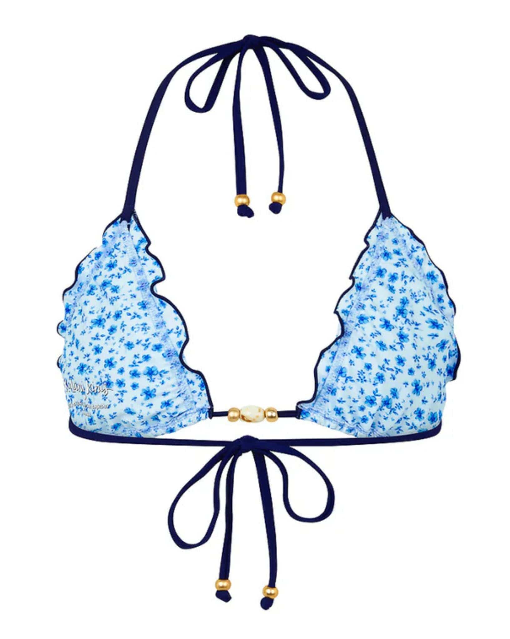 Kulani Kinis Lettuce Edge Bralette Bikini Top - Dream Flower