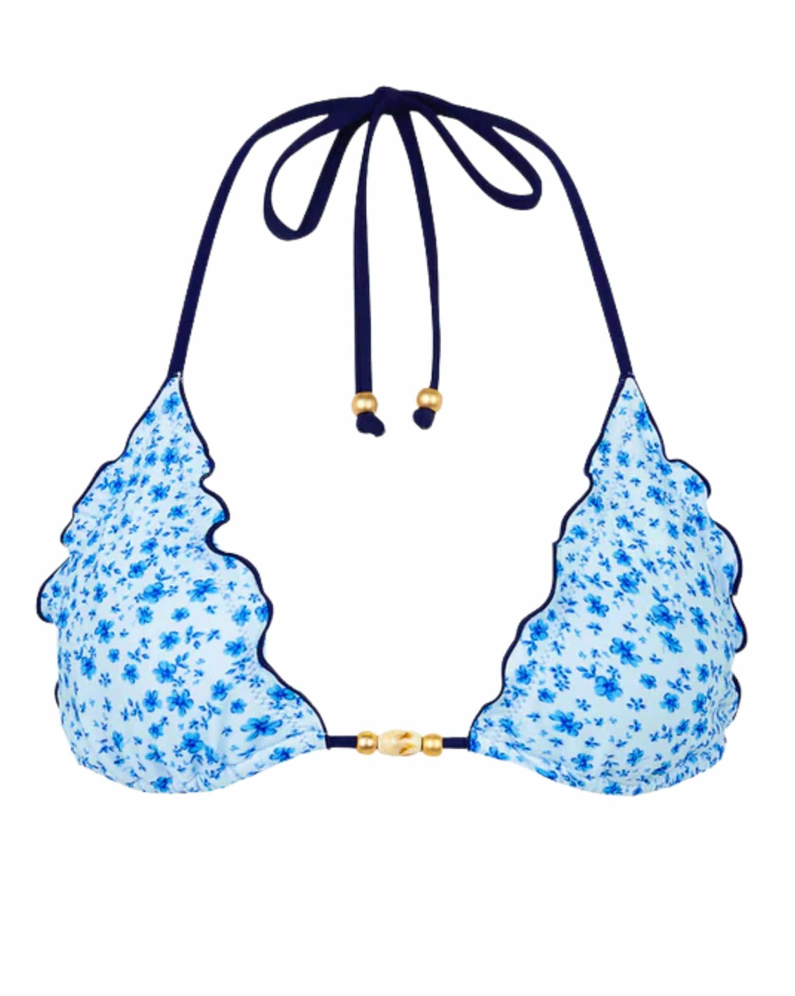 Kulani Kinis Lettuce Edge Bralette Bikini Top - Dream Flower