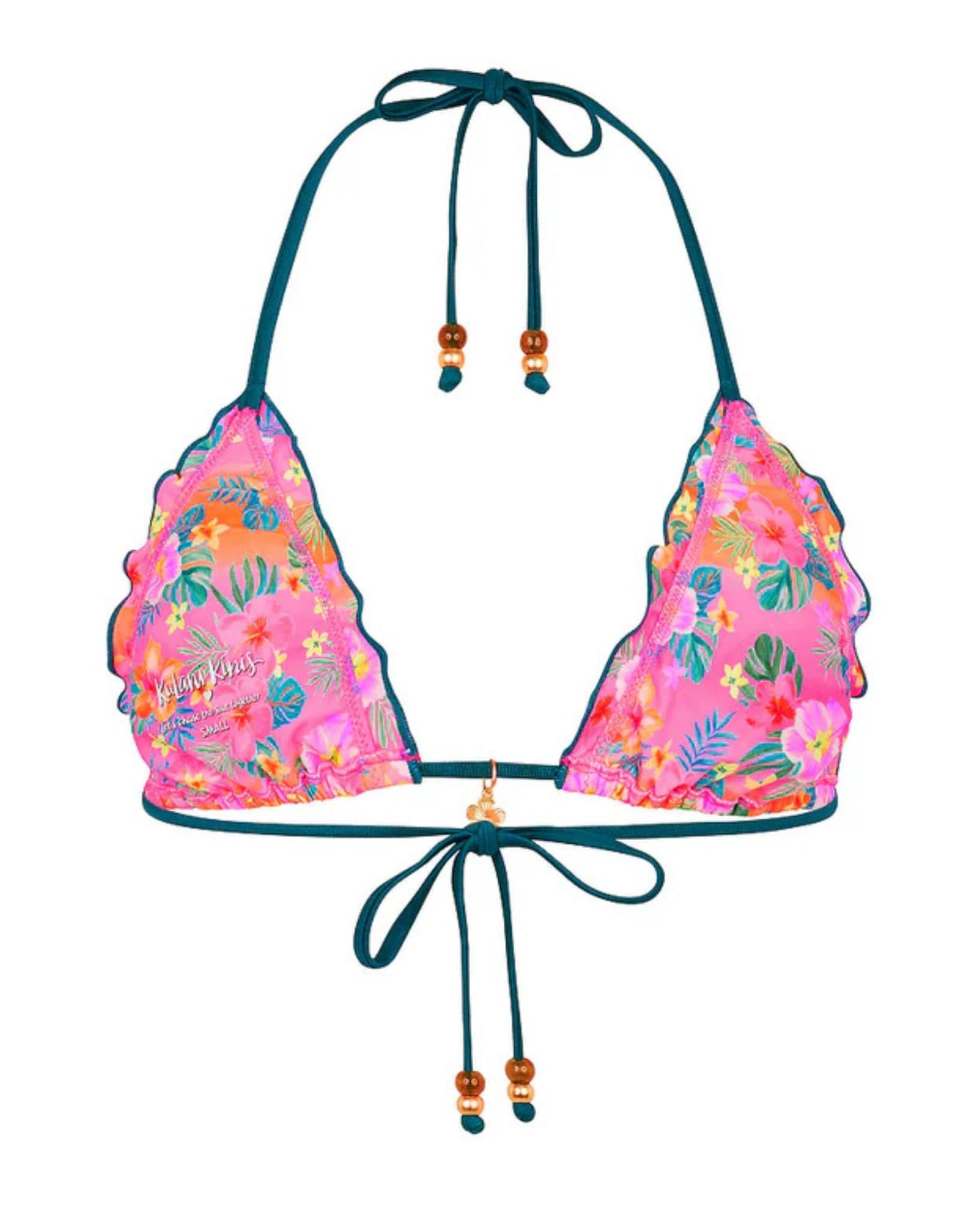 Kulani Kinis Lettuce Edge Bralette Bikini Top - Summer Glow