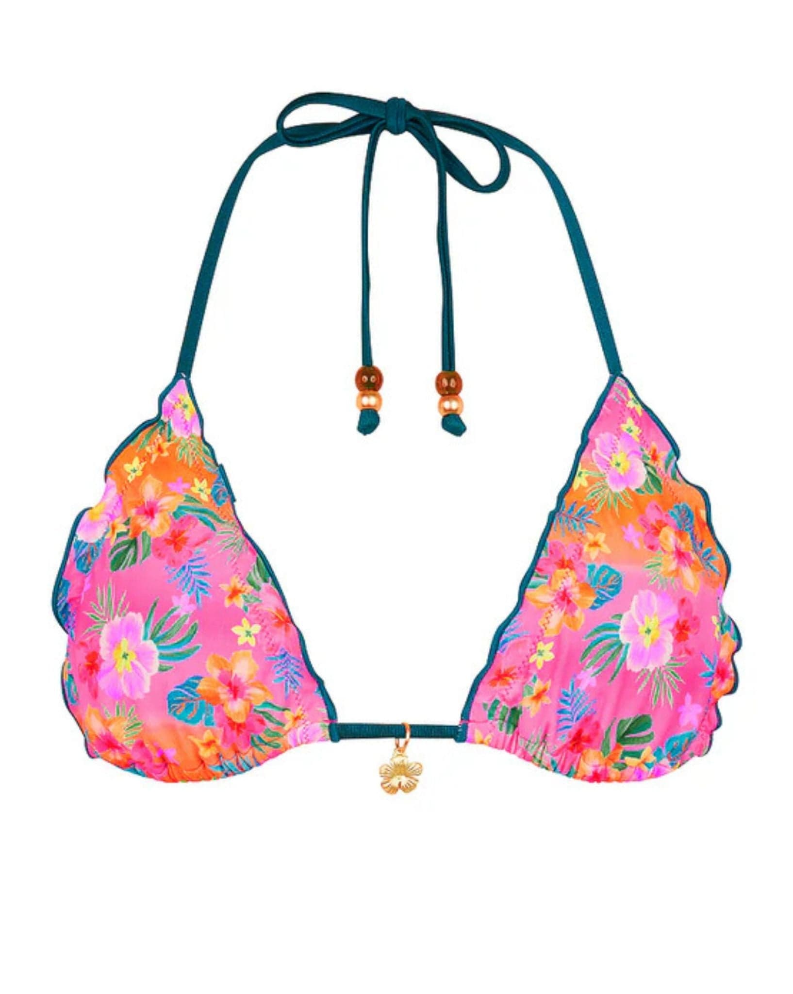 Kulani Kinis Lettuce Edge Bralette Bikini Top - Summer Glow