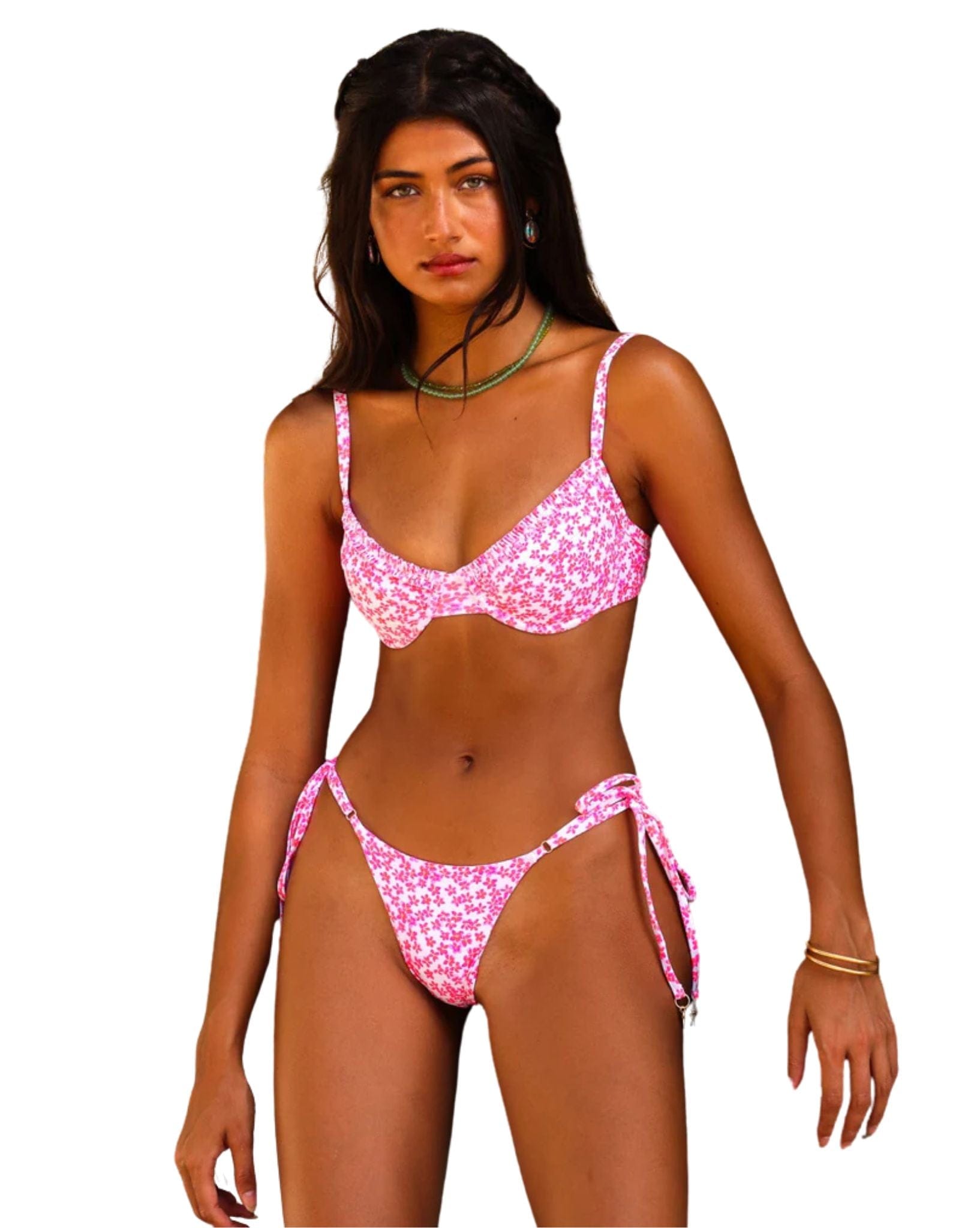 Kulani Kinis Love Bug-Double Ruffle Underwire Bikini Top