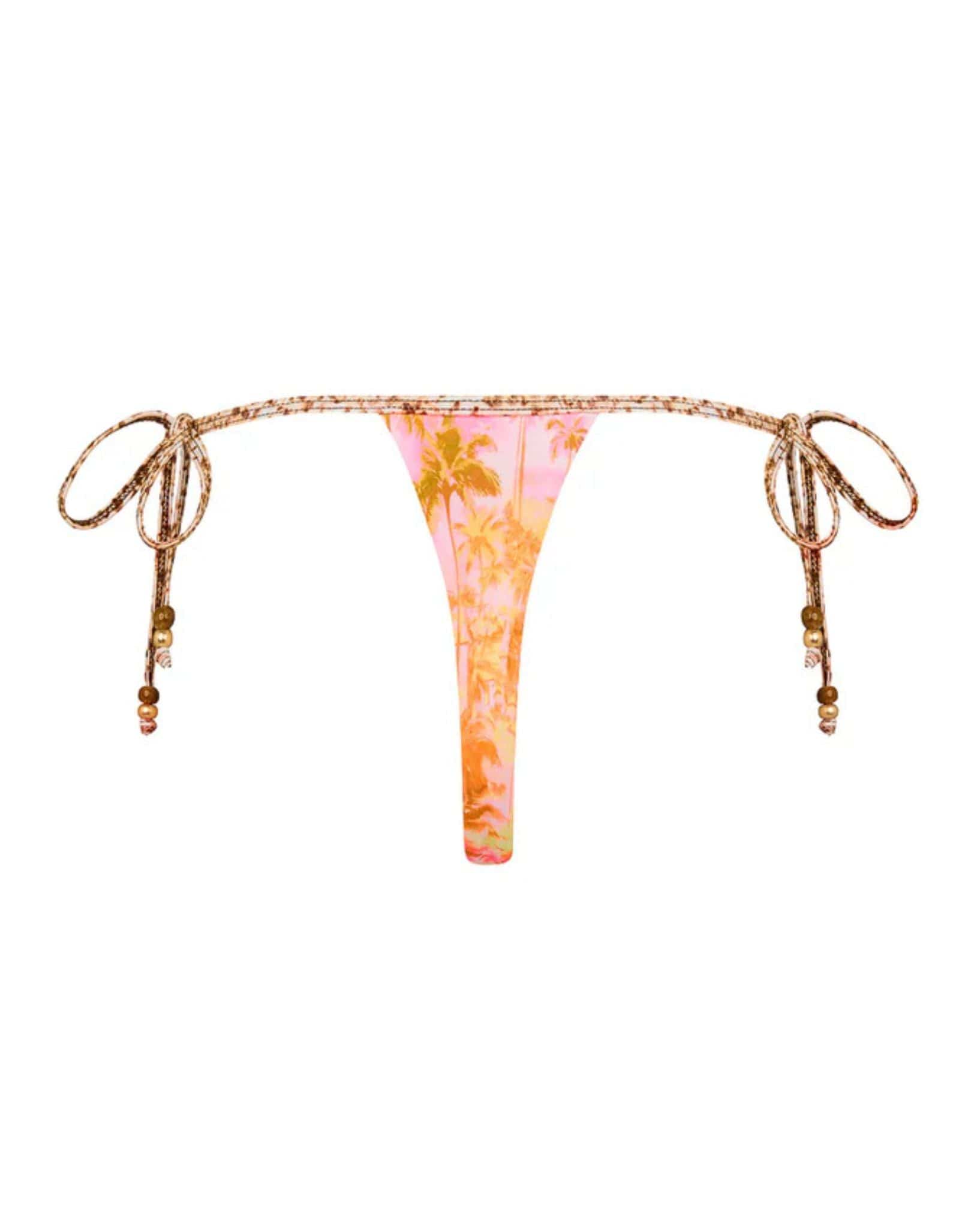 Kulani Kinis Micro Thong Tie Side Bikini Bottom - Wild Skies