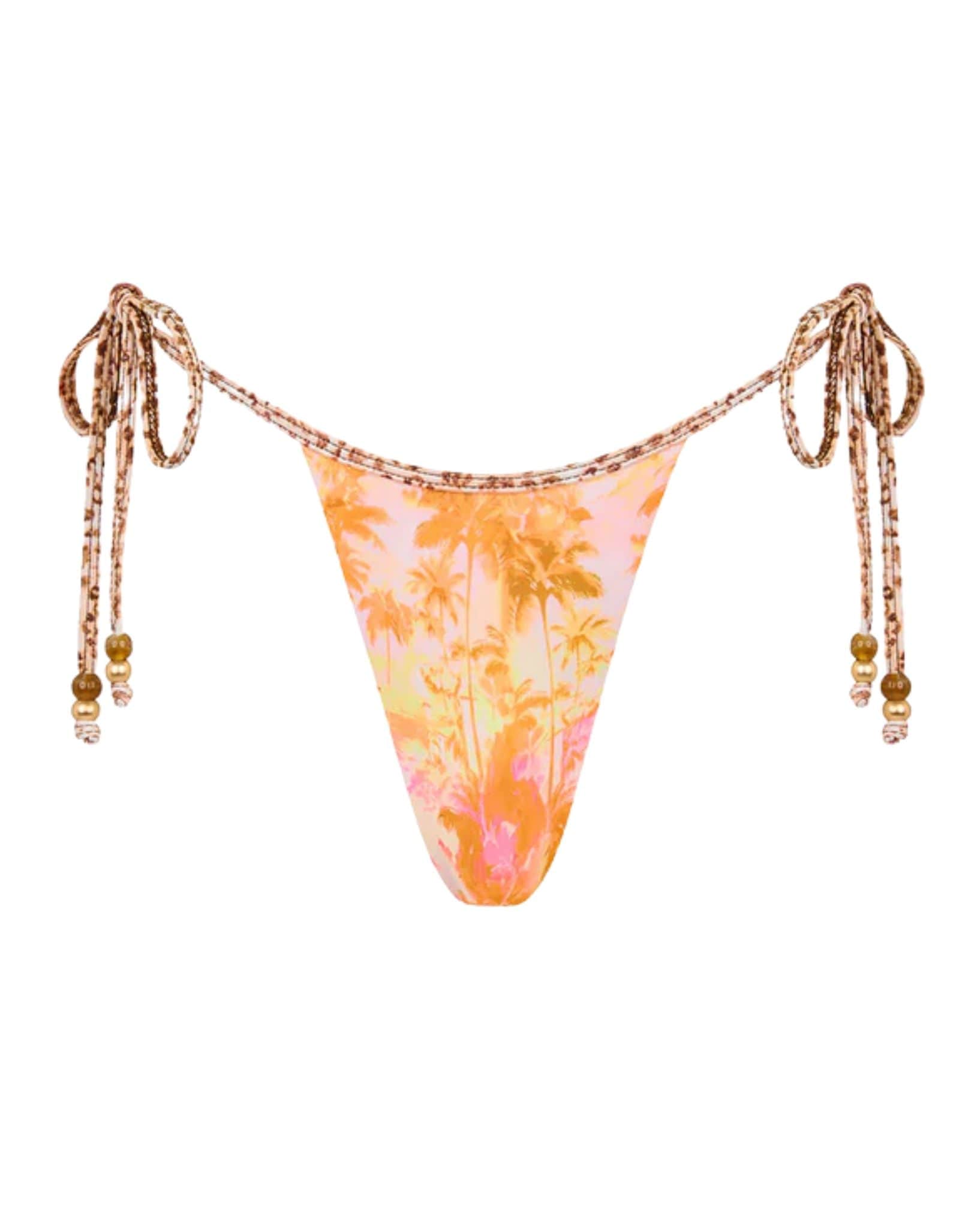 Kulani Kinis Micro Thong Tie Side Bikini Bottom - Wild Skies