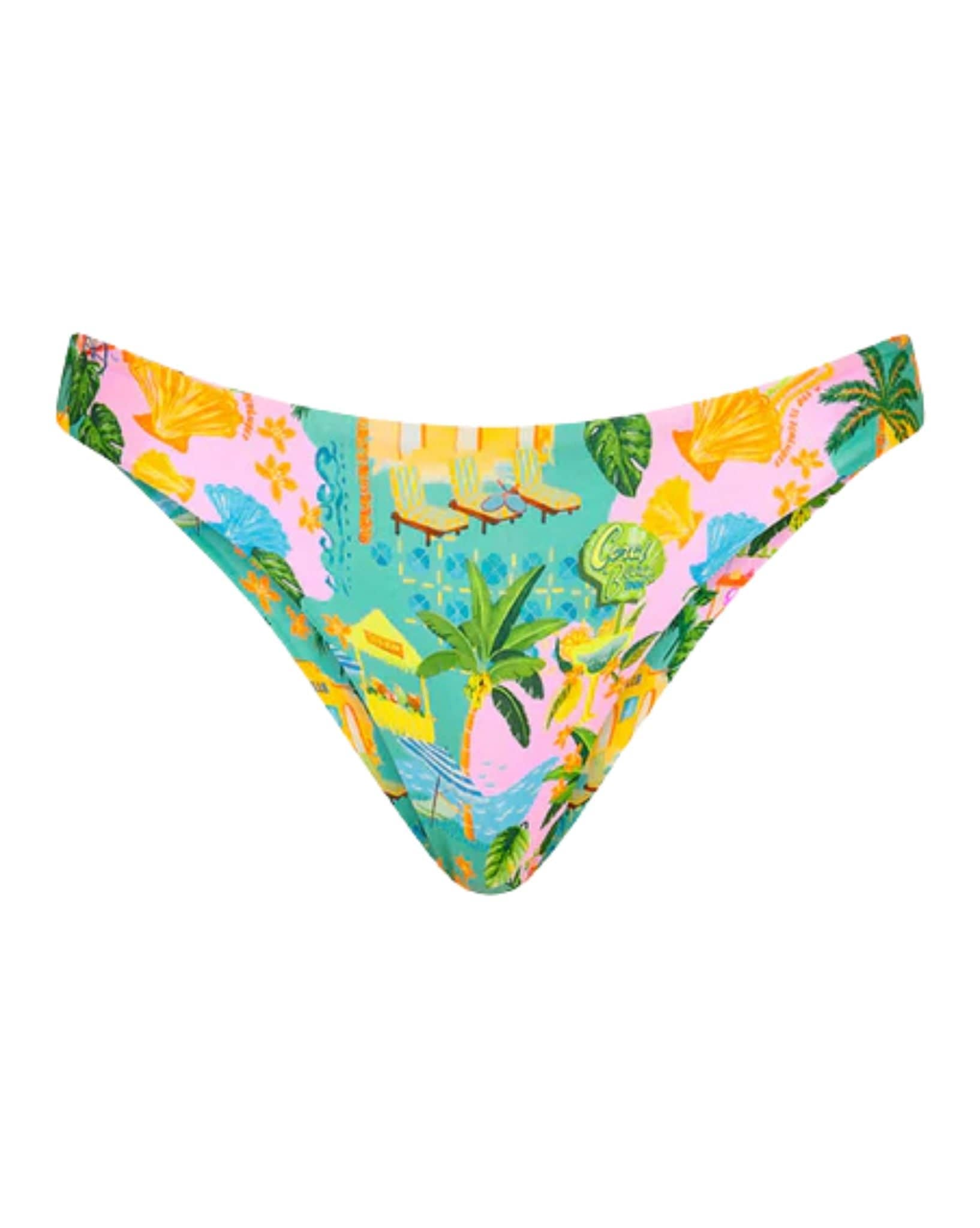 Kulani Kinis Minimal Full Coverage Bikini Bottom - Sunlit Spritz