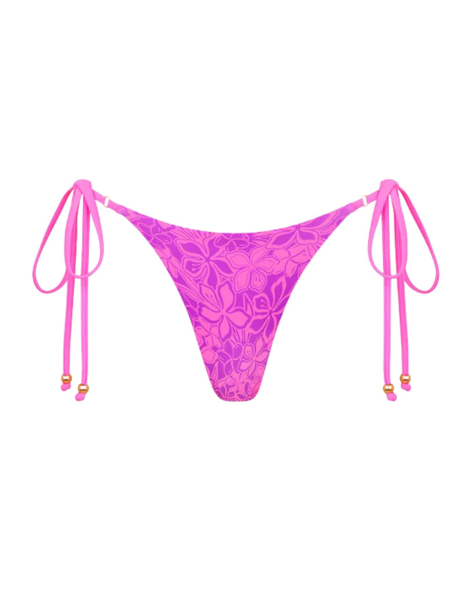 Kulani Kinis Thong Tie Side Bikini Bottom - Bubble Berry