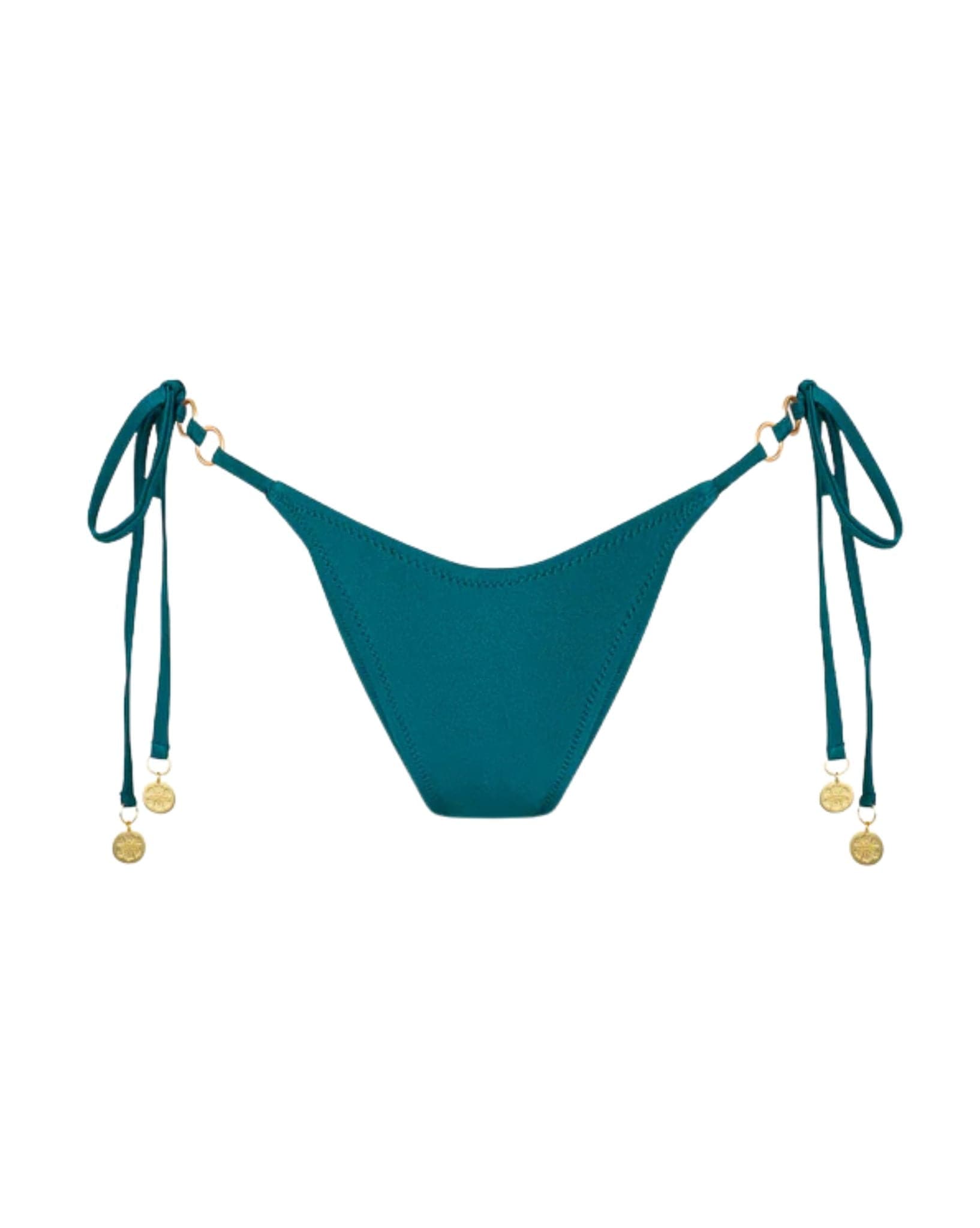Kulani Kinis Trio Ring Cheeky Tie Bikini Bottom - Laguna Haze