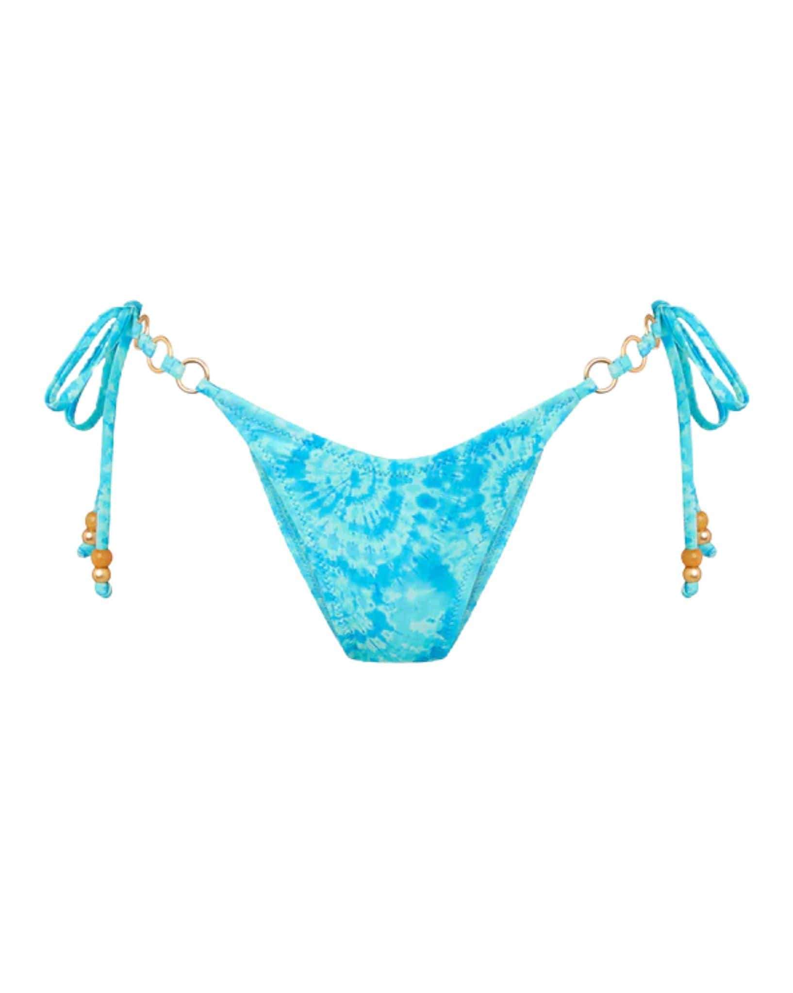 Kulani Kinis Trio Ring Cheeky Tie Bikini Bottom - Starry Seas