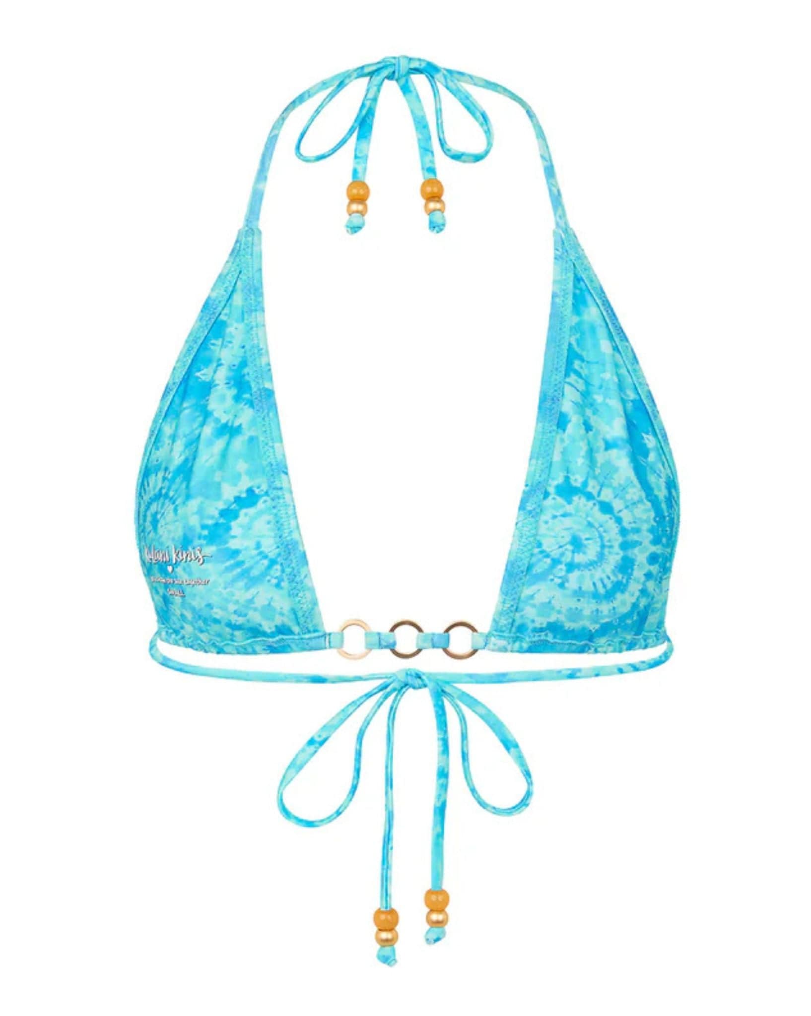 Kulani Kinis Trio Ring Halter Bikini Top - Starry Seas
