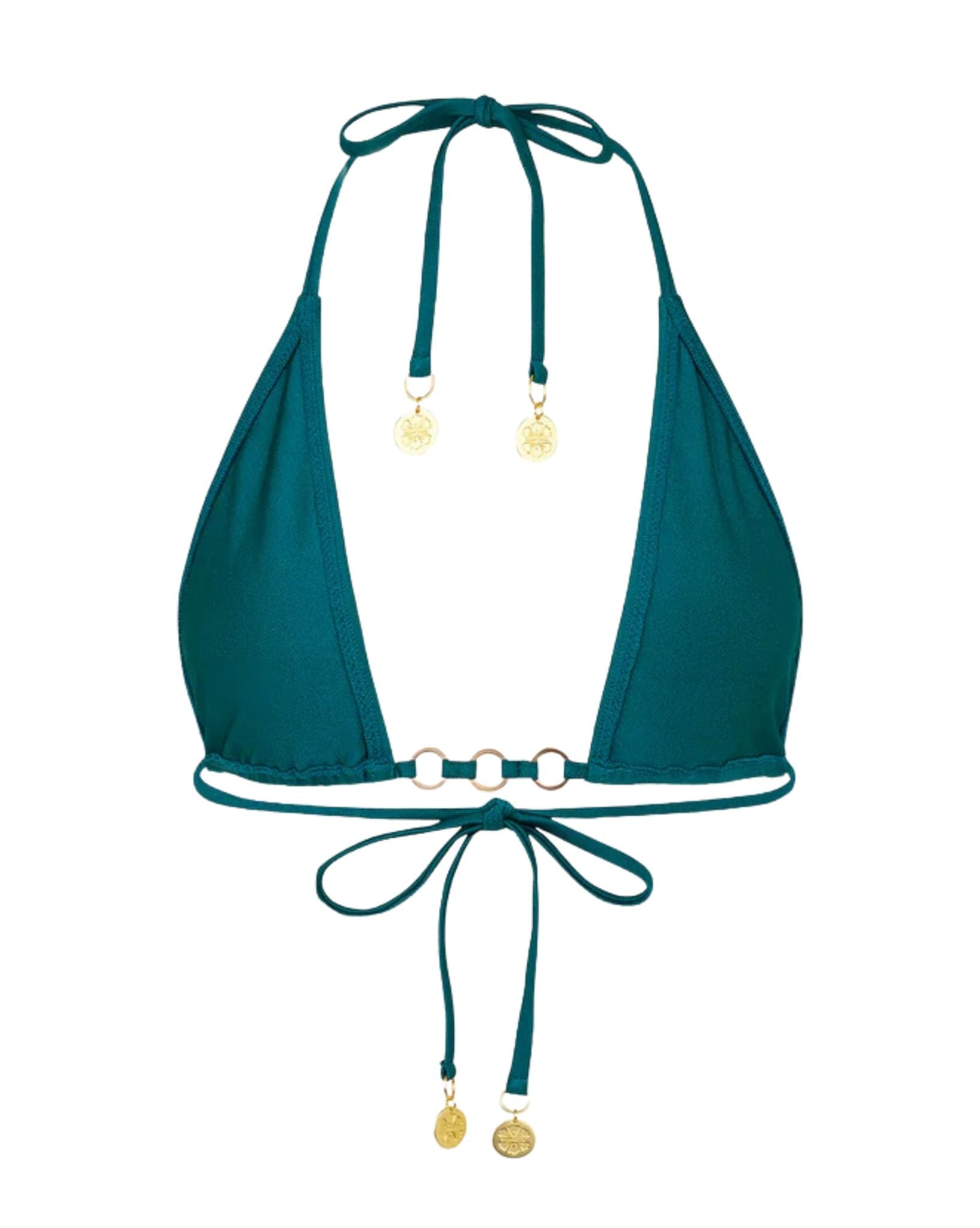 Kulani Kinis Trio Ring Triangle Bikini Top - Laguna Haze