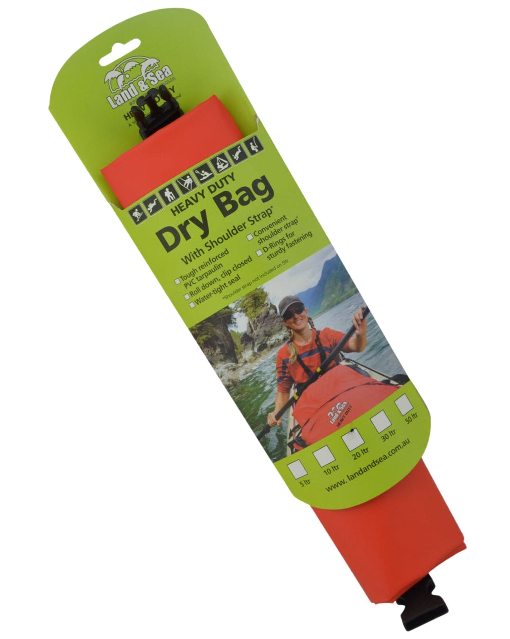 Land & Sea Dry Bag 10L Heavy Duty + Strap Orange