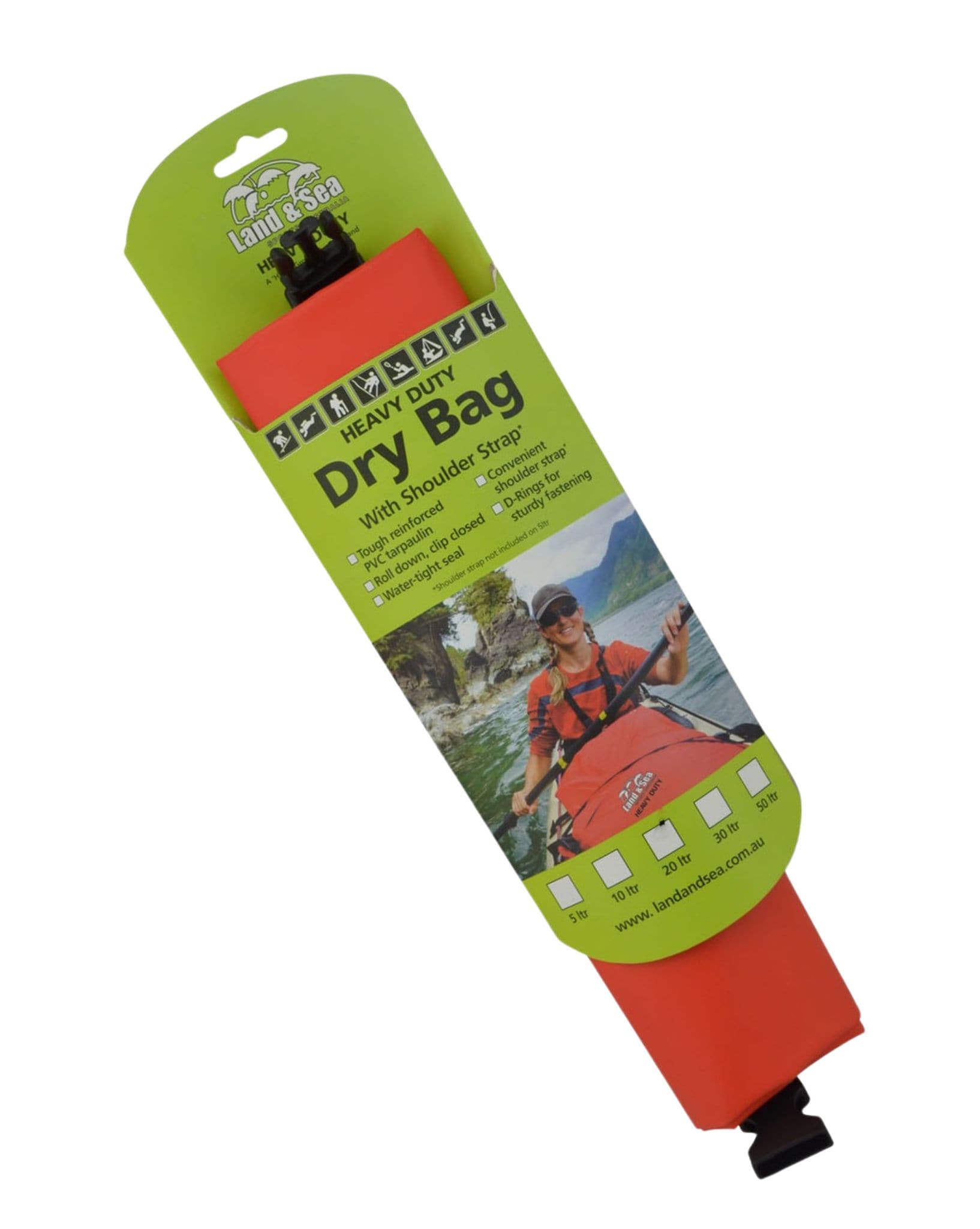Land & Sea Dry Bag 10L Heavy Duty + Strap Orange