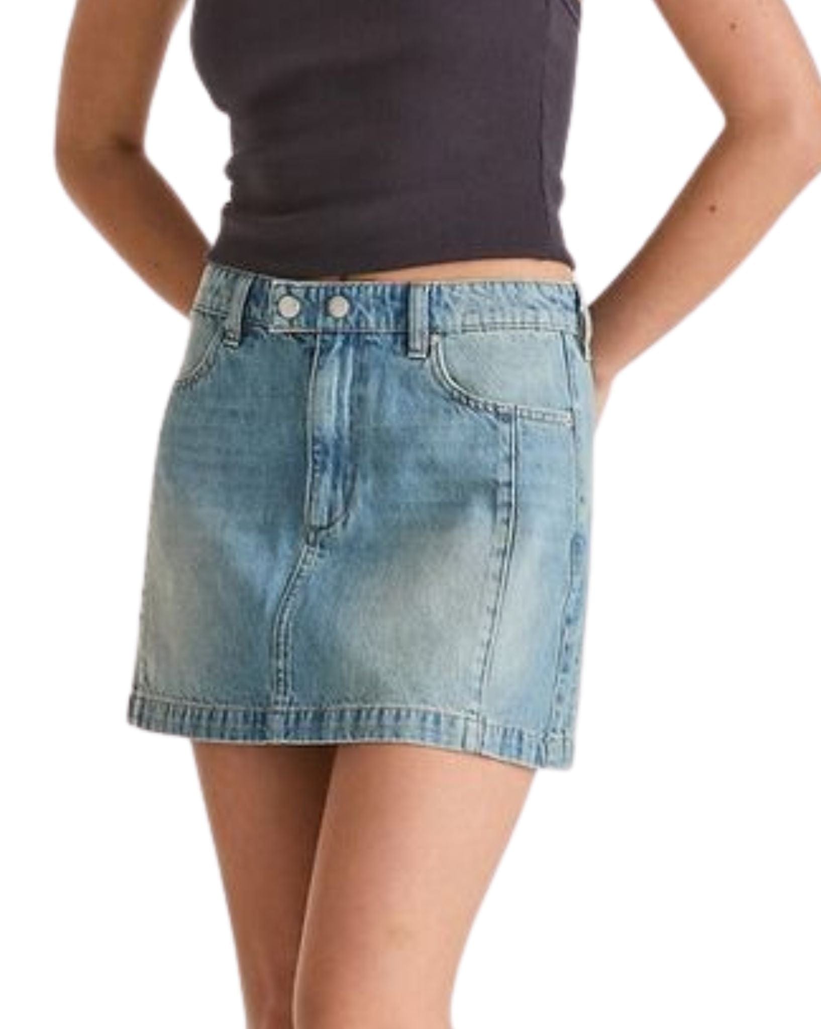 Lee Moto Mini Skirt - Gasoline Blue