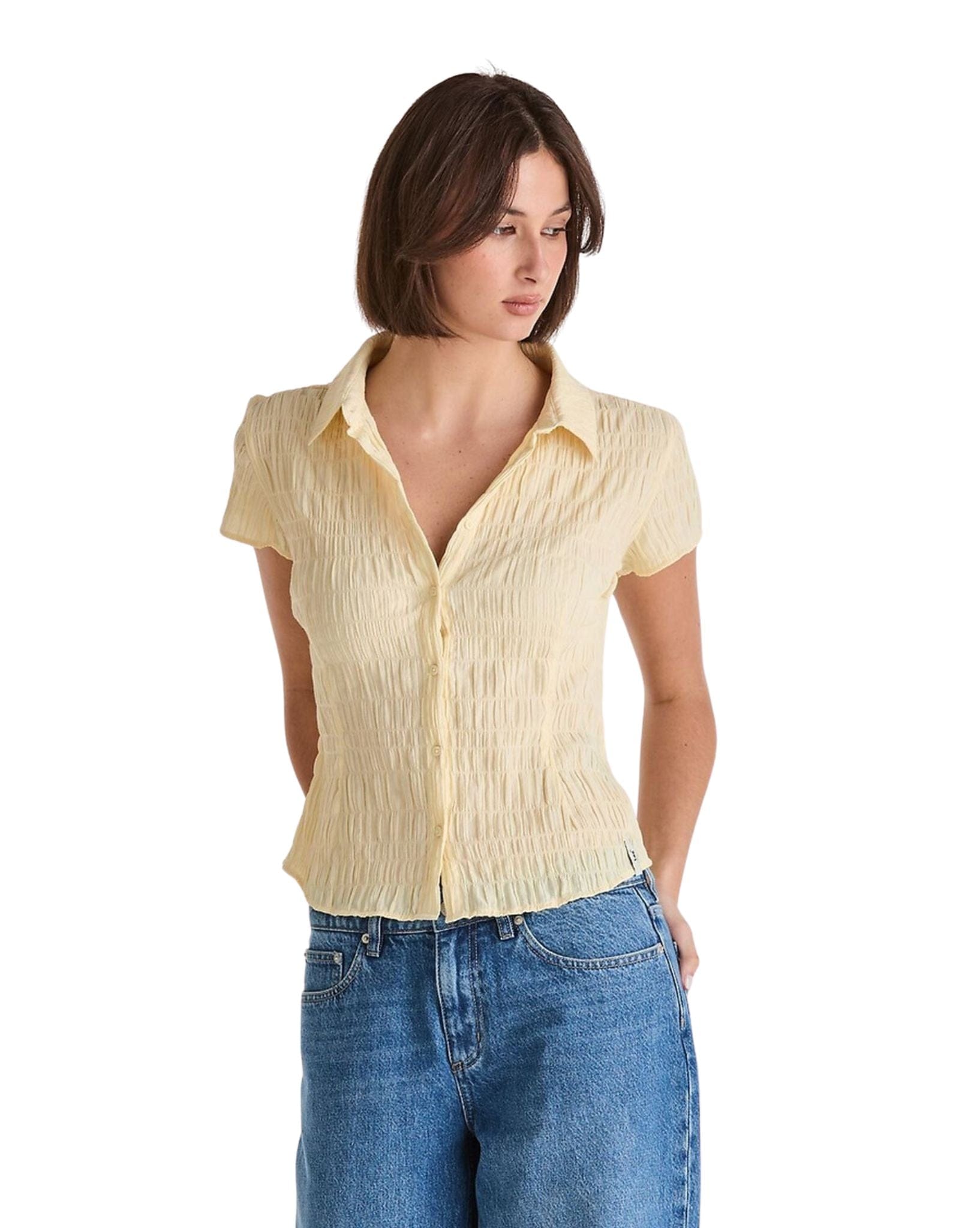 Lee Textured Slim Shirt Lemon Spritz