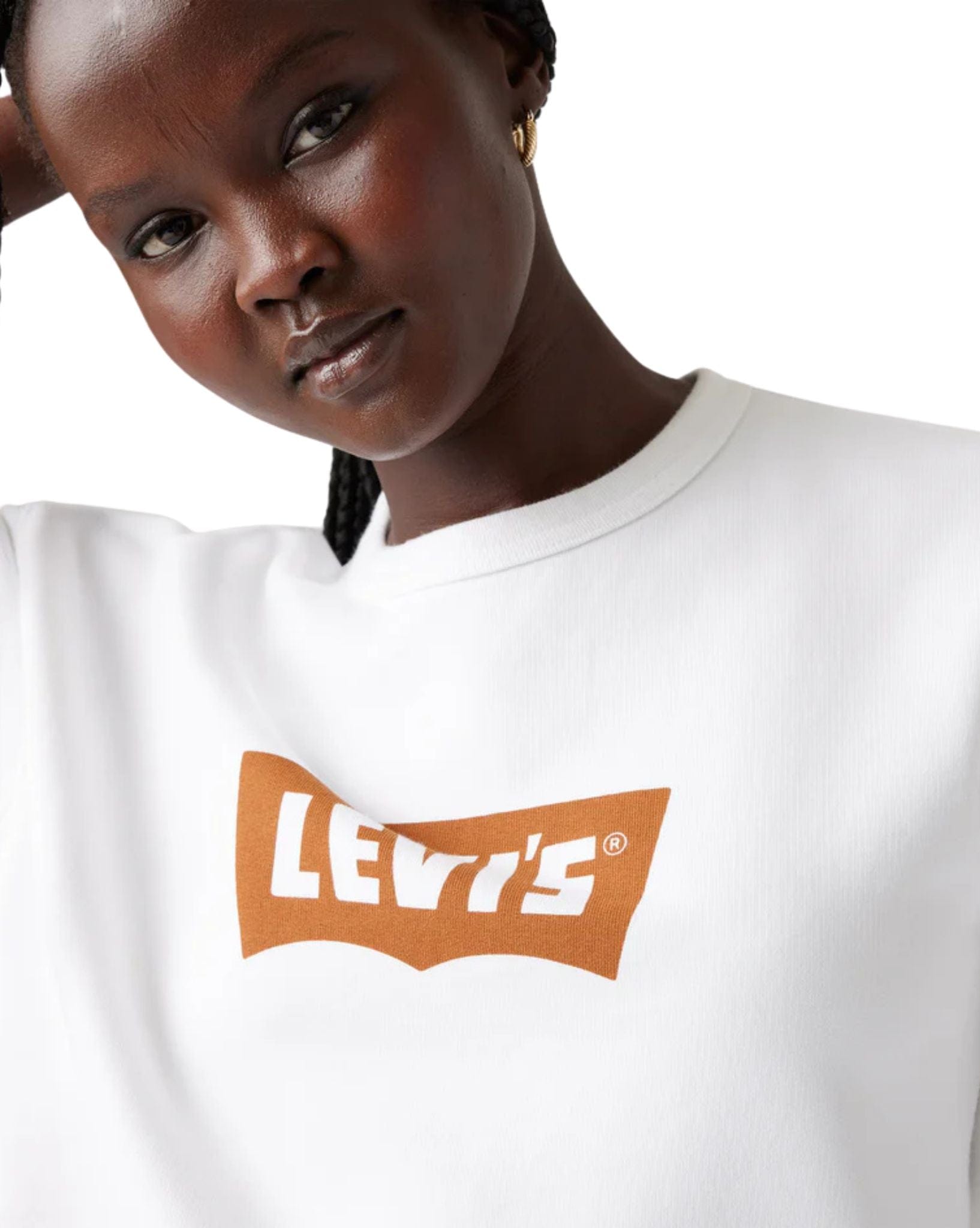 Levi Womens Iconic Heritage Crew - White