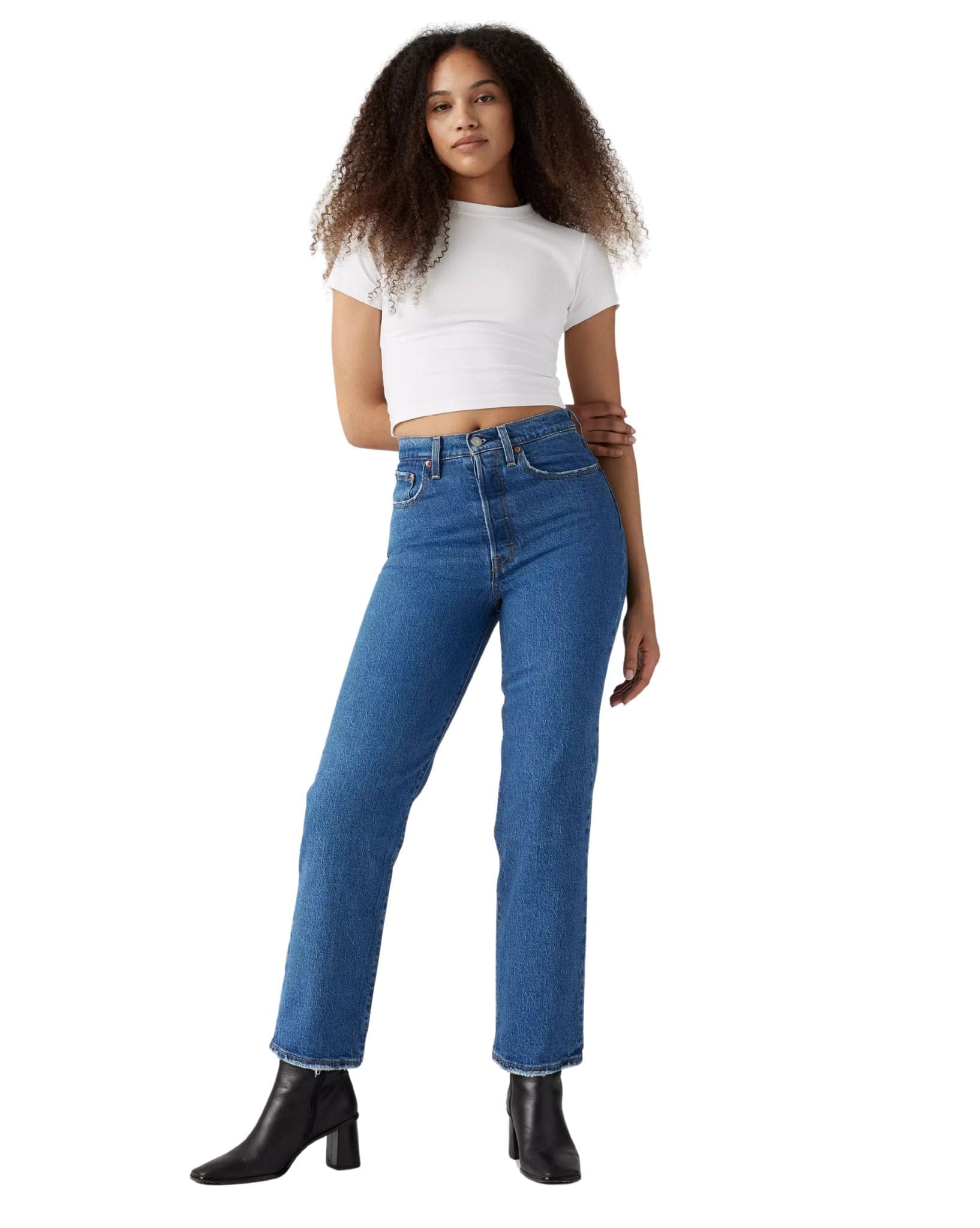 Levi Womens Ribcage Straight Long Leg -Jazz Pop
