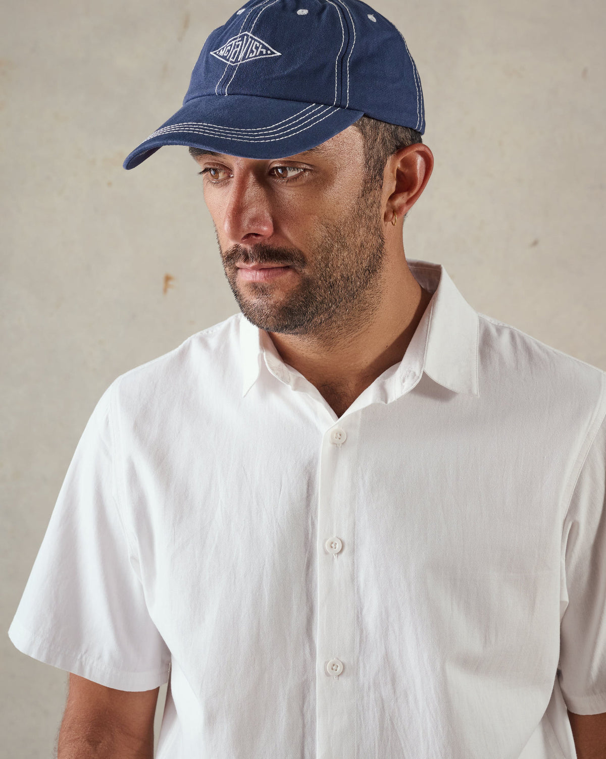 McTavish Stitched Diamond Cap in Dark Blue