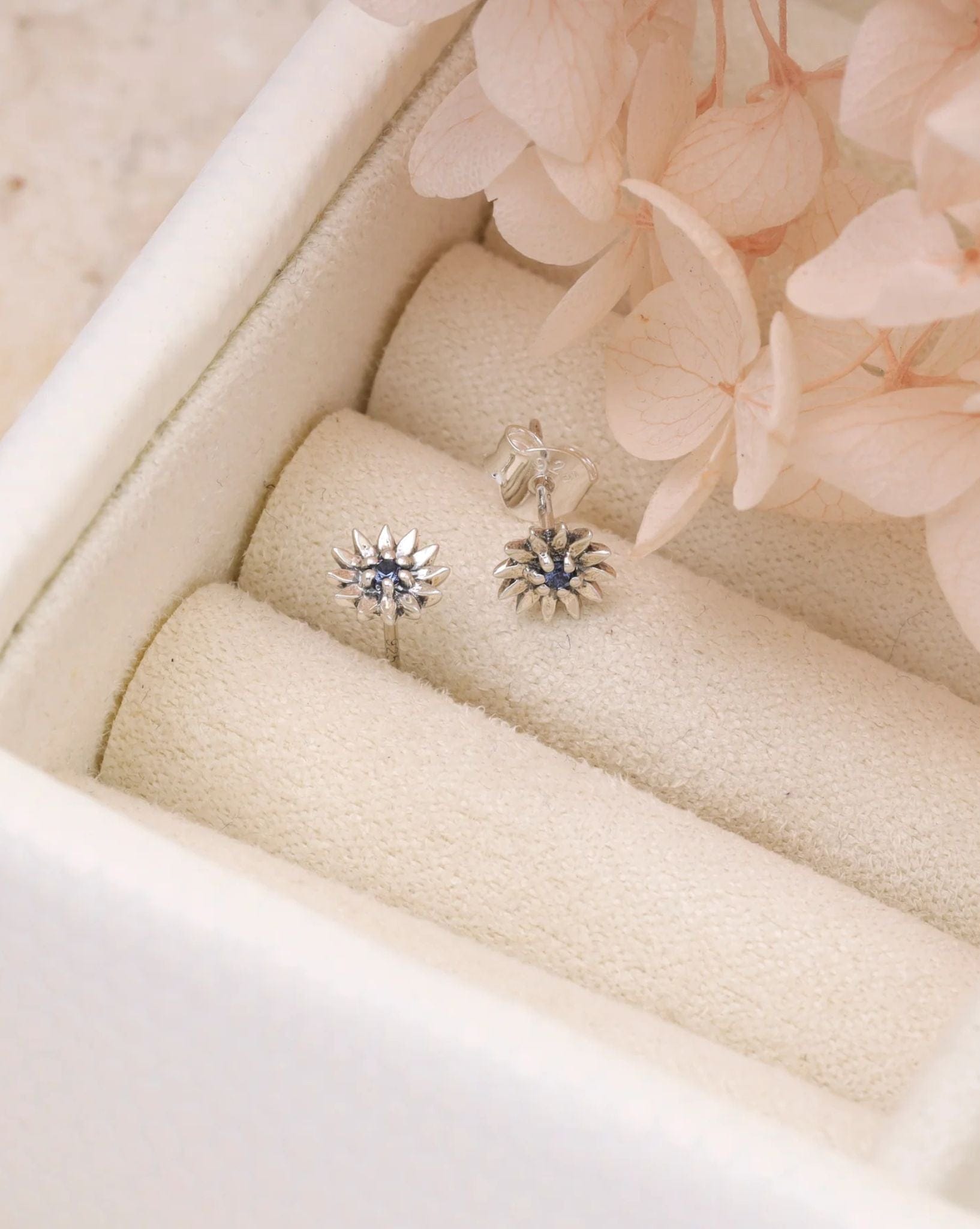 Midsummer Star Dainty Daisy Stud Sapphire Nano Stone