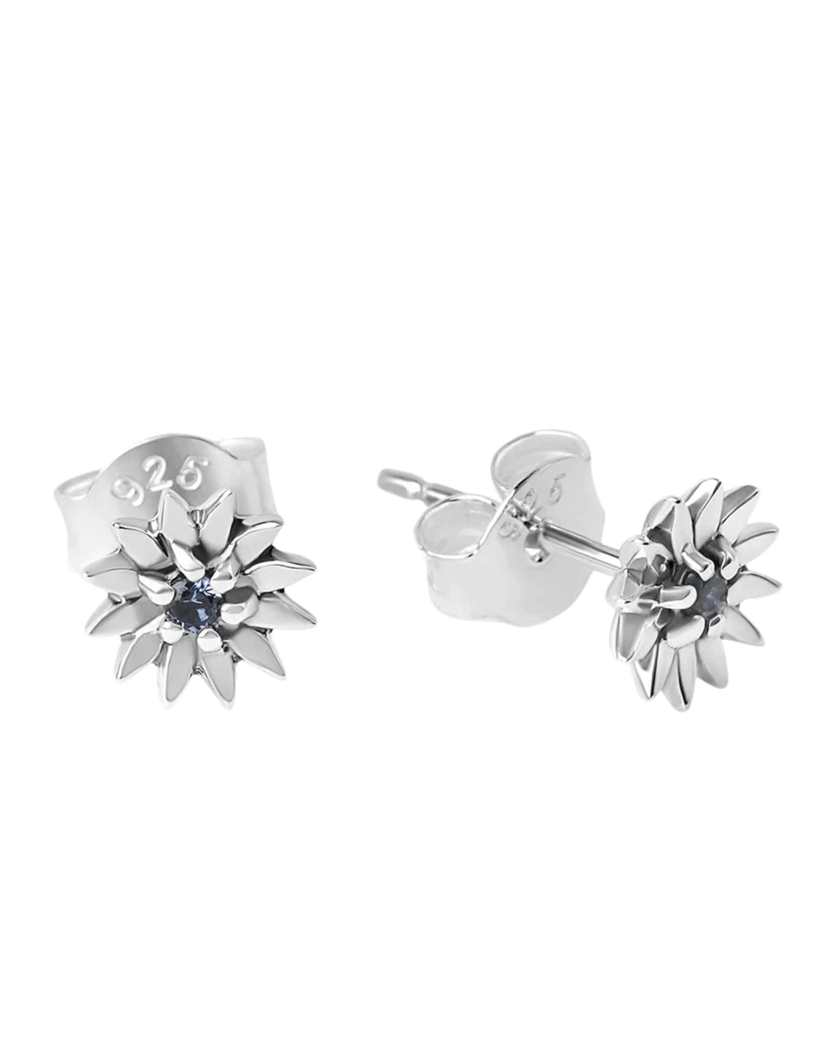 Midsummer Star Dainty Daisy Stud Sapphire Nano Stone