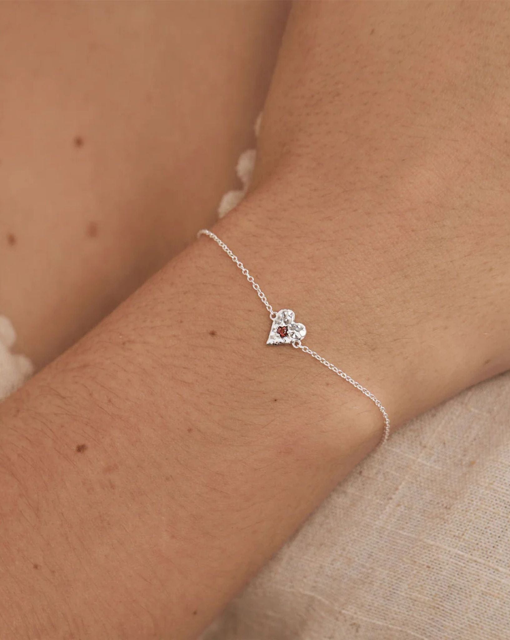 Midsummer Star Love Heart Garnet Bracelet