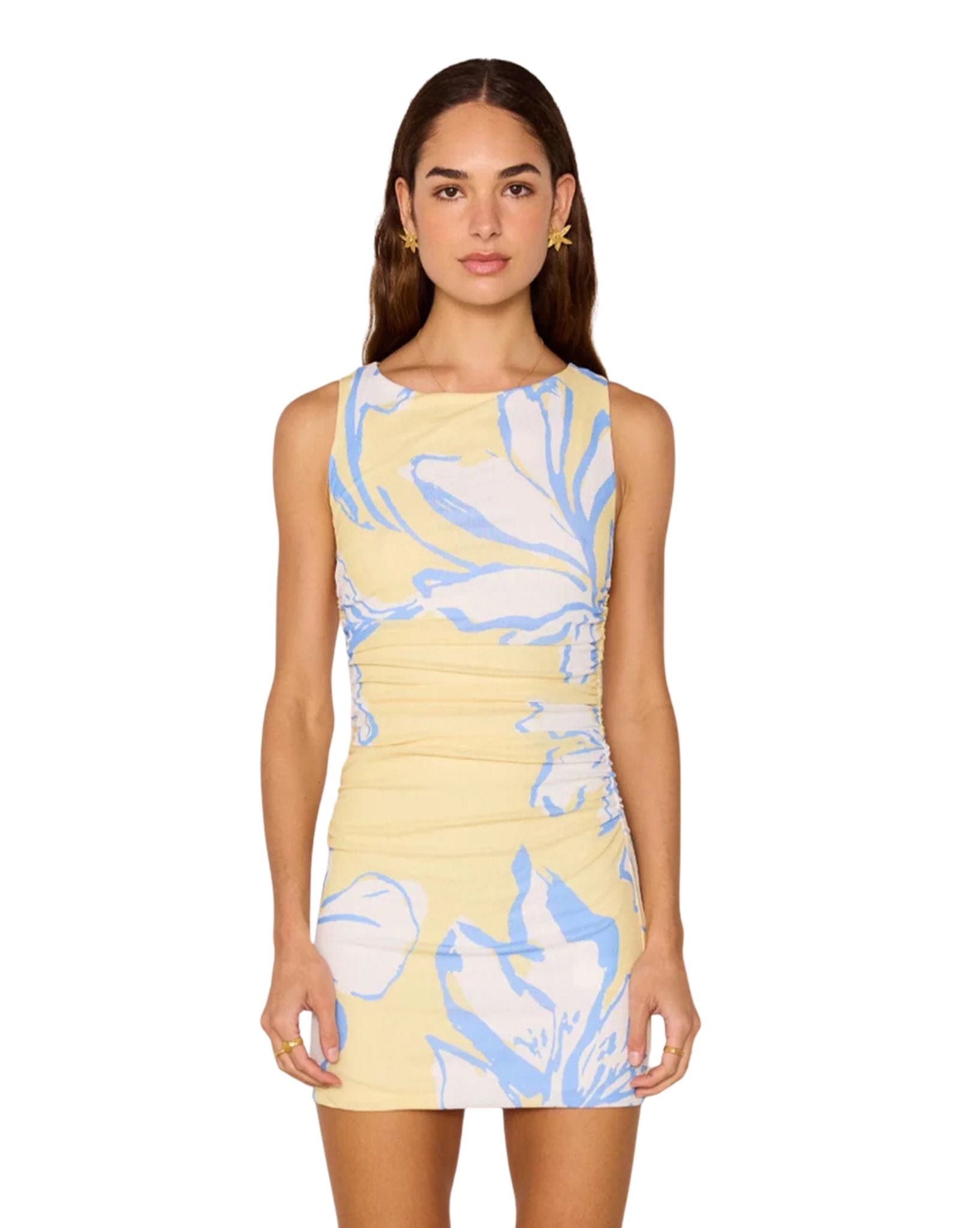 Mink Pink Esme Gathered Mesh Mini Dress