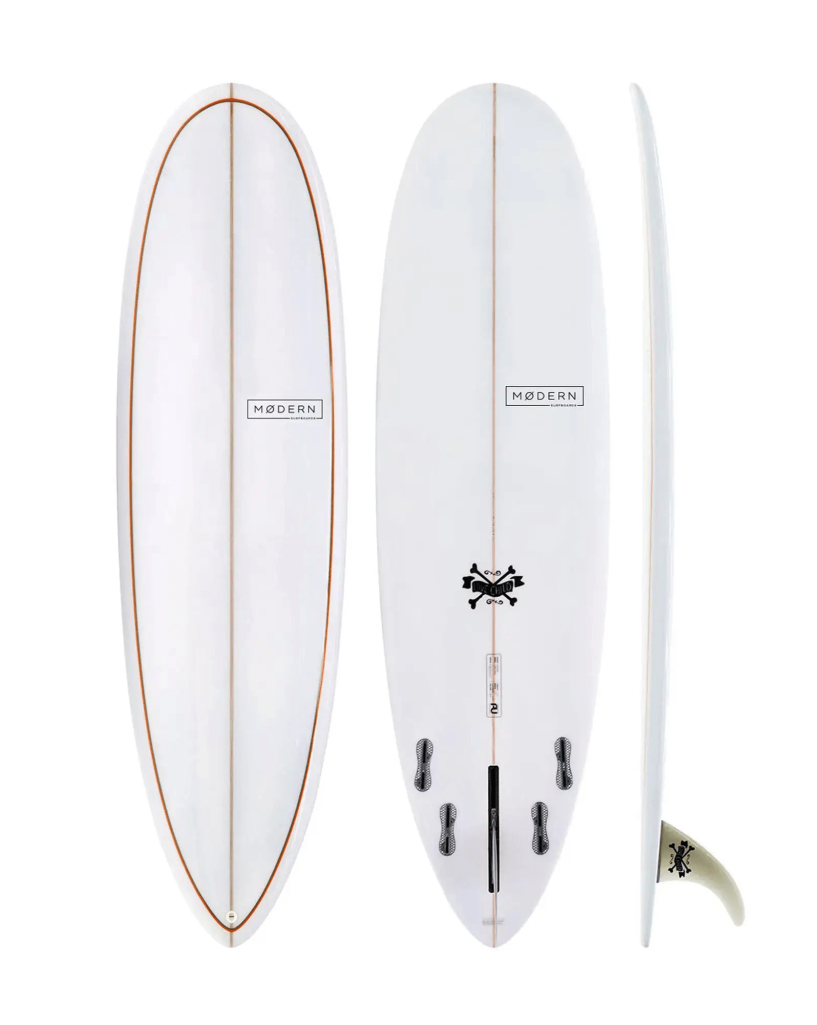 Modern Surfboards Love Child PU - Grey Org Pinlines