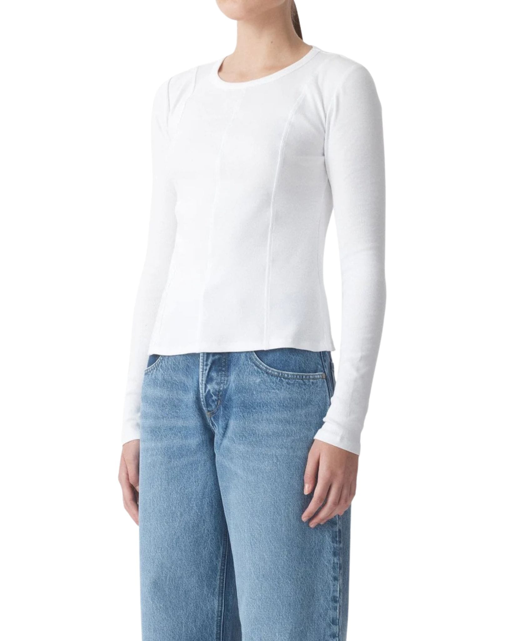 Nobody Denim Panelled Long Sleeve Rib