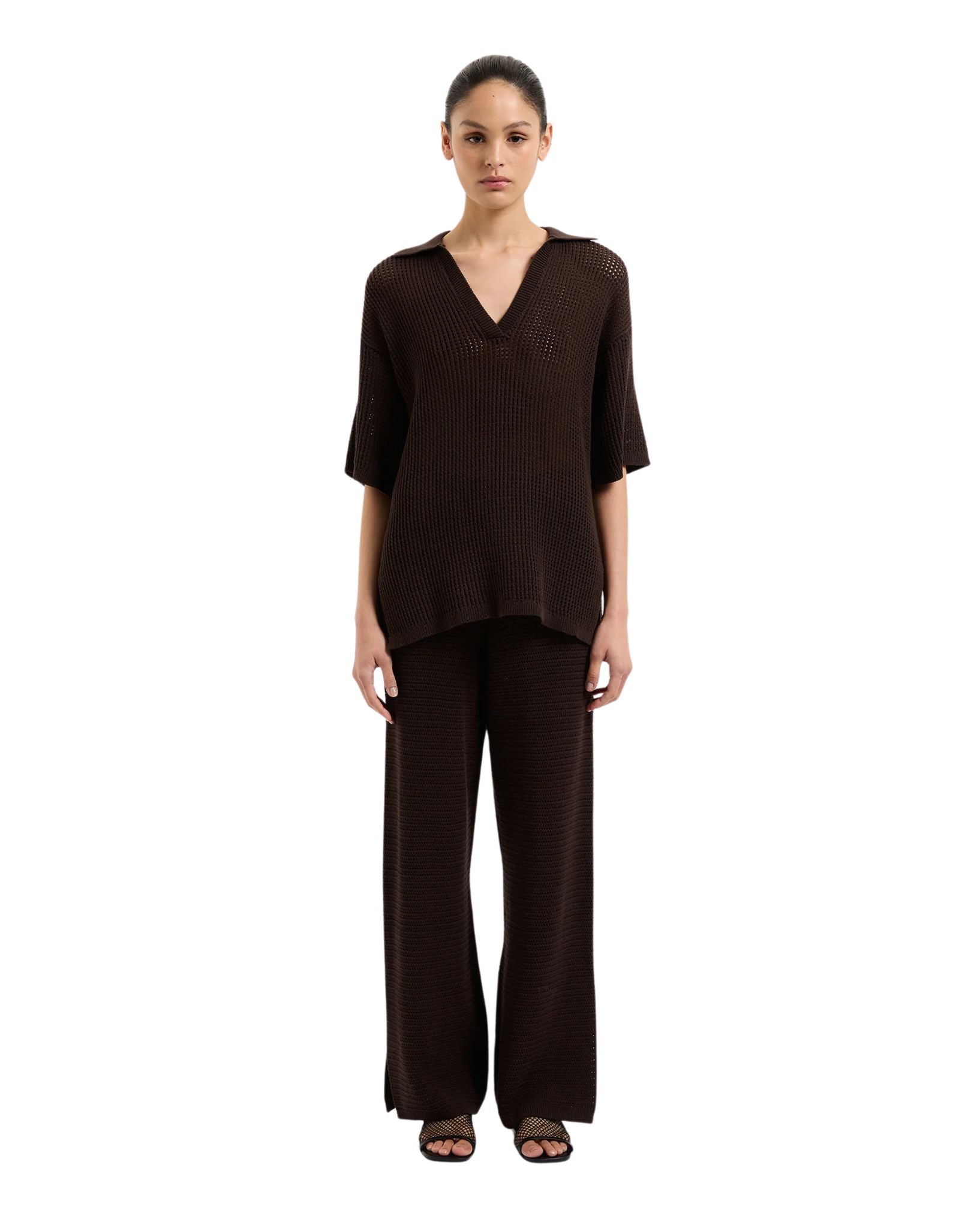Nude Lucy Womens Willow Crochet Pant - Espresso