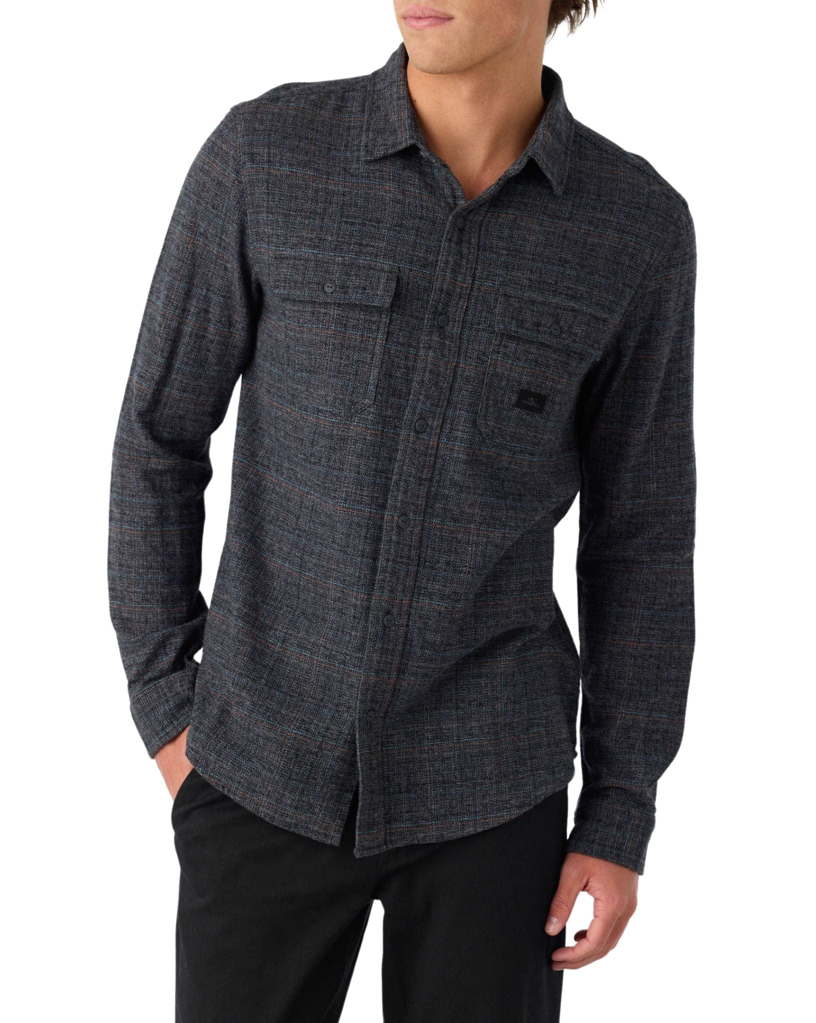 O'Neill Mens Davies Flannel Ls Shirt - Graphite