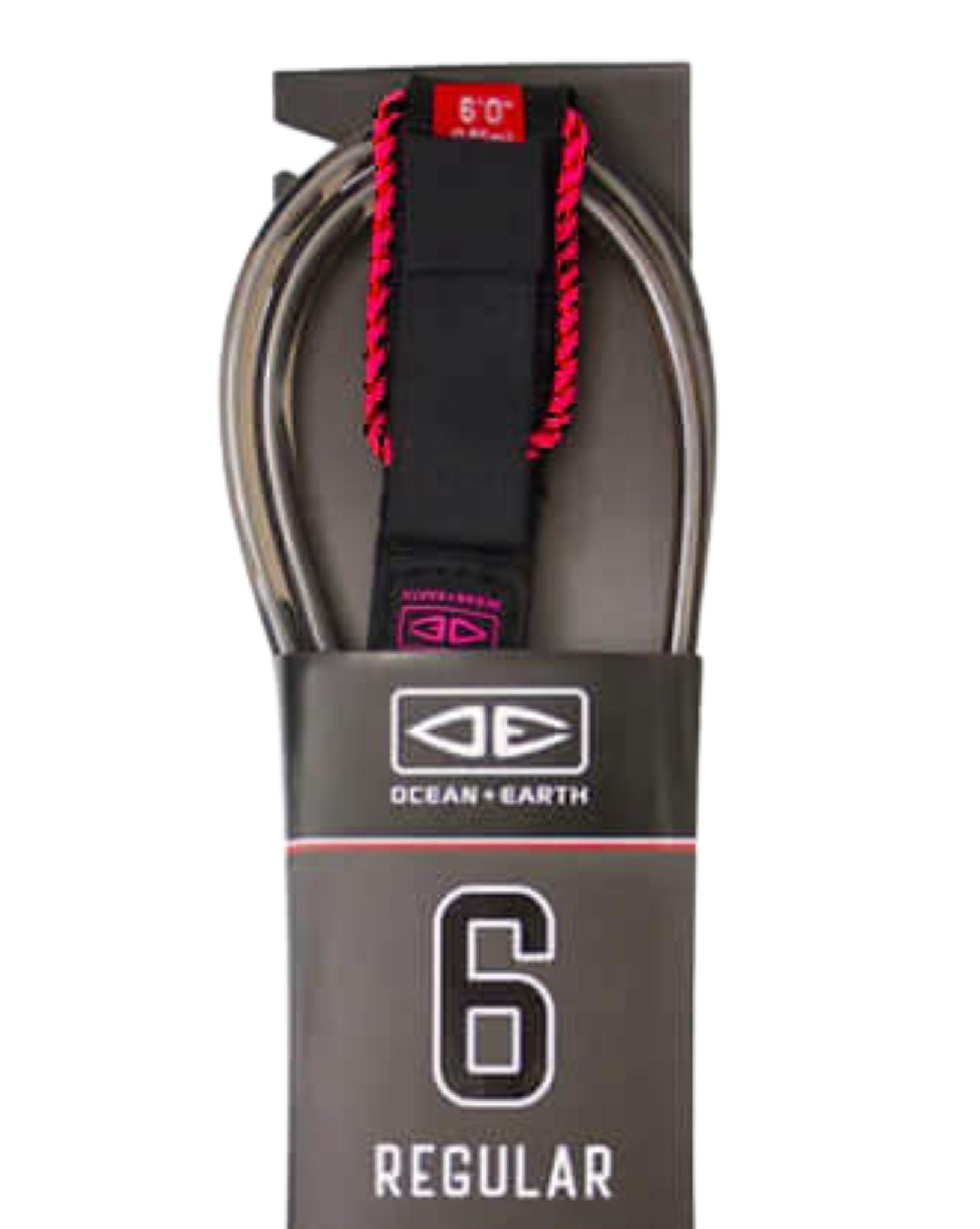Ocean and Earth 6'0 Regular Moulded Leash - Pink